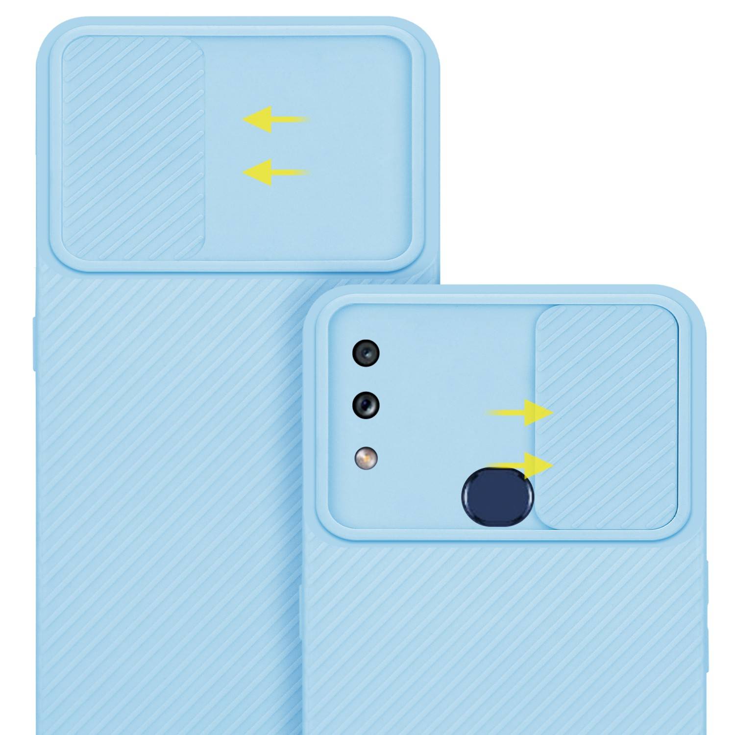 Cadorabo Hülle für Samsung Galaxy A10s / M01s Schutz Hülle in Blau Handyhülle TPU Etui Case Cover Kameraschutz