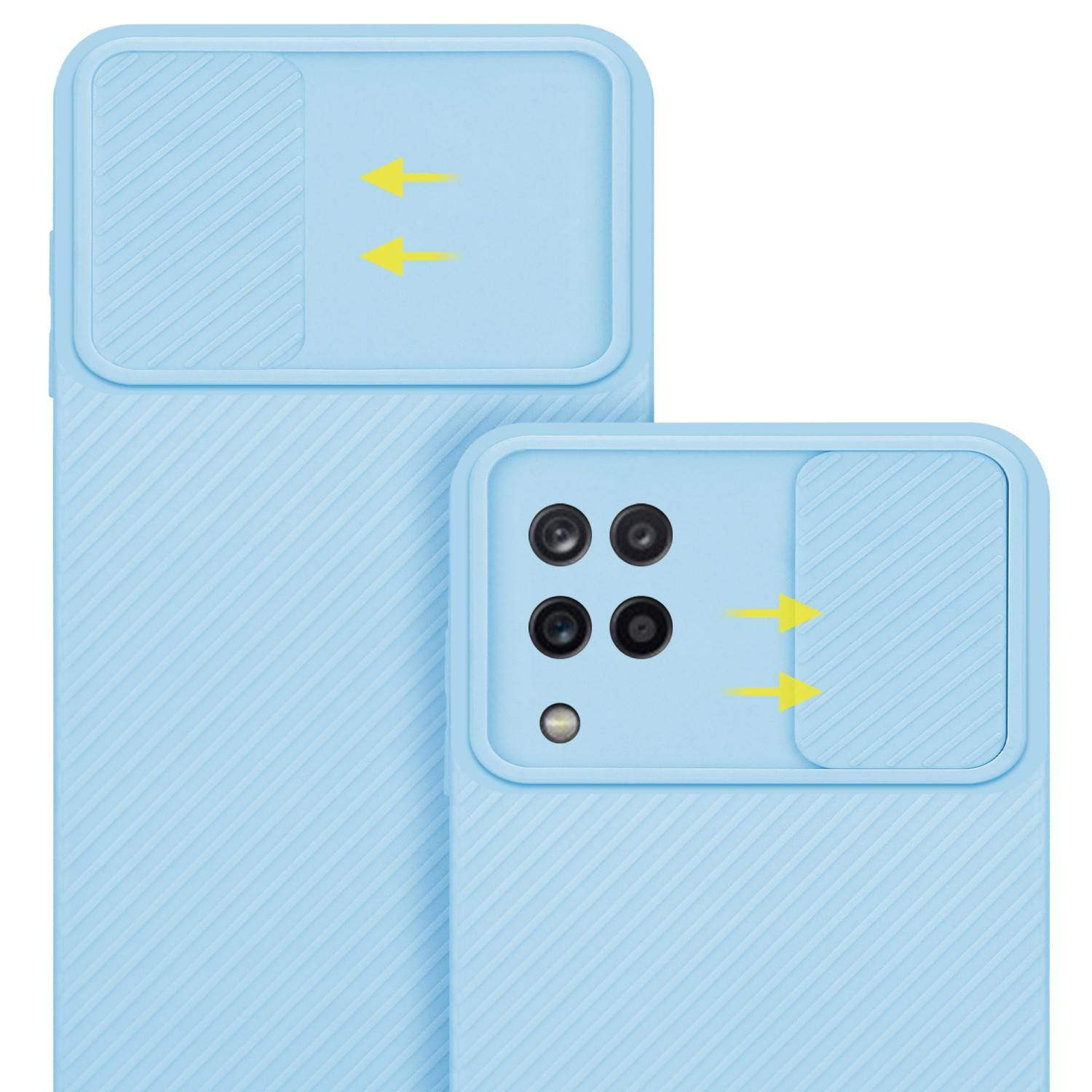 Cadorabo Hülle für Samsung Galaxy A12 / M12 Schutz Hülle in Blau Handyhülle TPU Etui Case Cover Kameraschutz