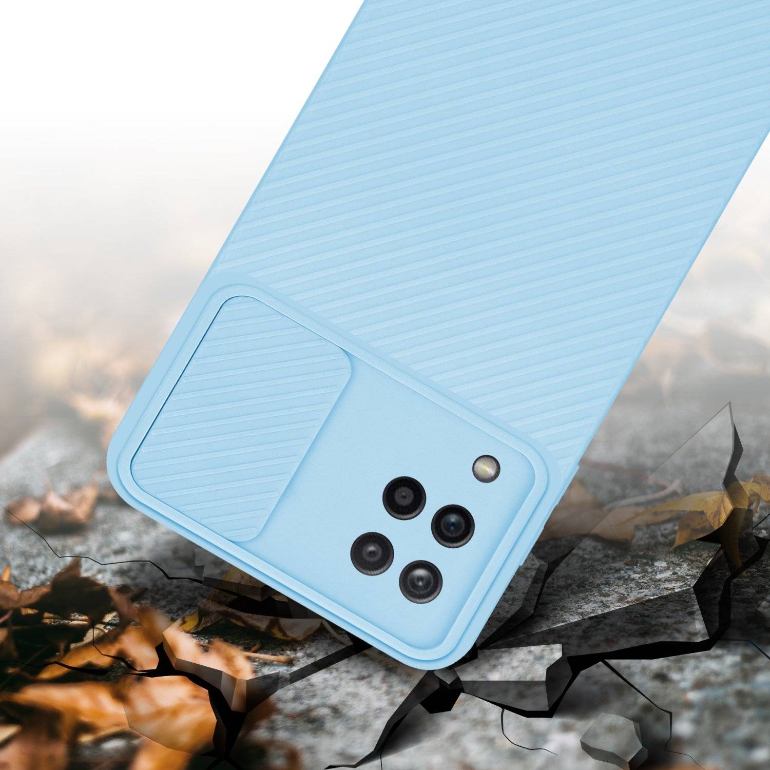 Cadorabo Hülle für Samsung Galaxy A12 / M12 Schutz Hülle in Blau Handyhülle TPU Etui Case Cover Kameraschutz