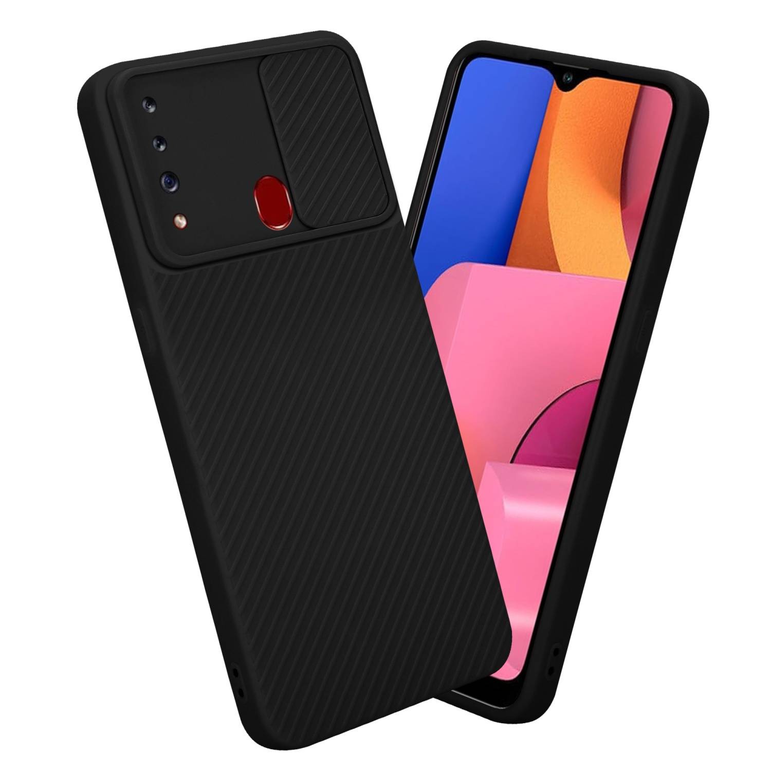 Cadorabo Hülle für Samsung Galaxy A20s Schutz Hülle in Schwarz Handyhülle TPU Etui Case Cover Kameraschutz