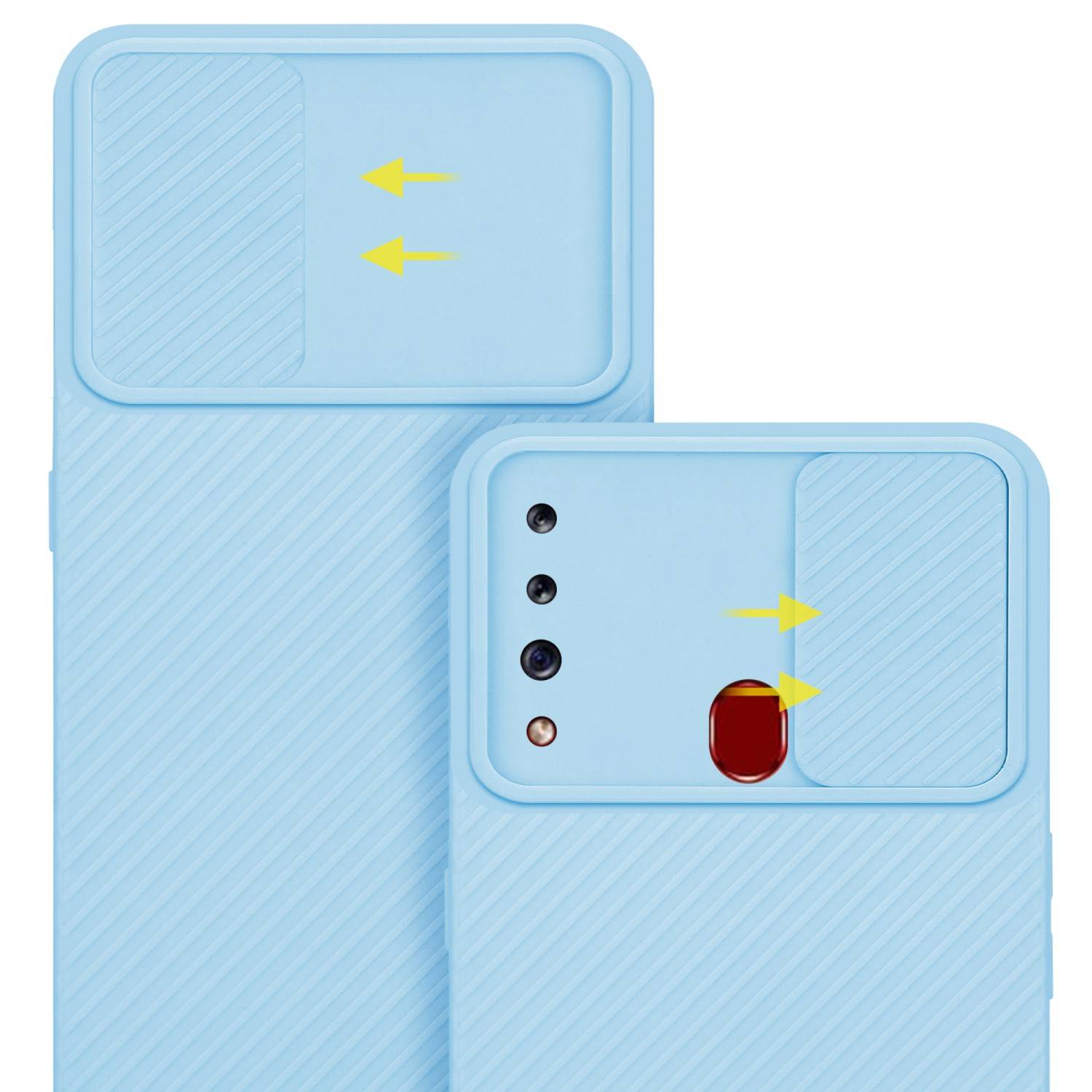 Cadorabo Hülle für Samsung Galaxy A20s Schutz Hülle in Blau Handyhülle TPU Etui Case Cover Kameraschutz