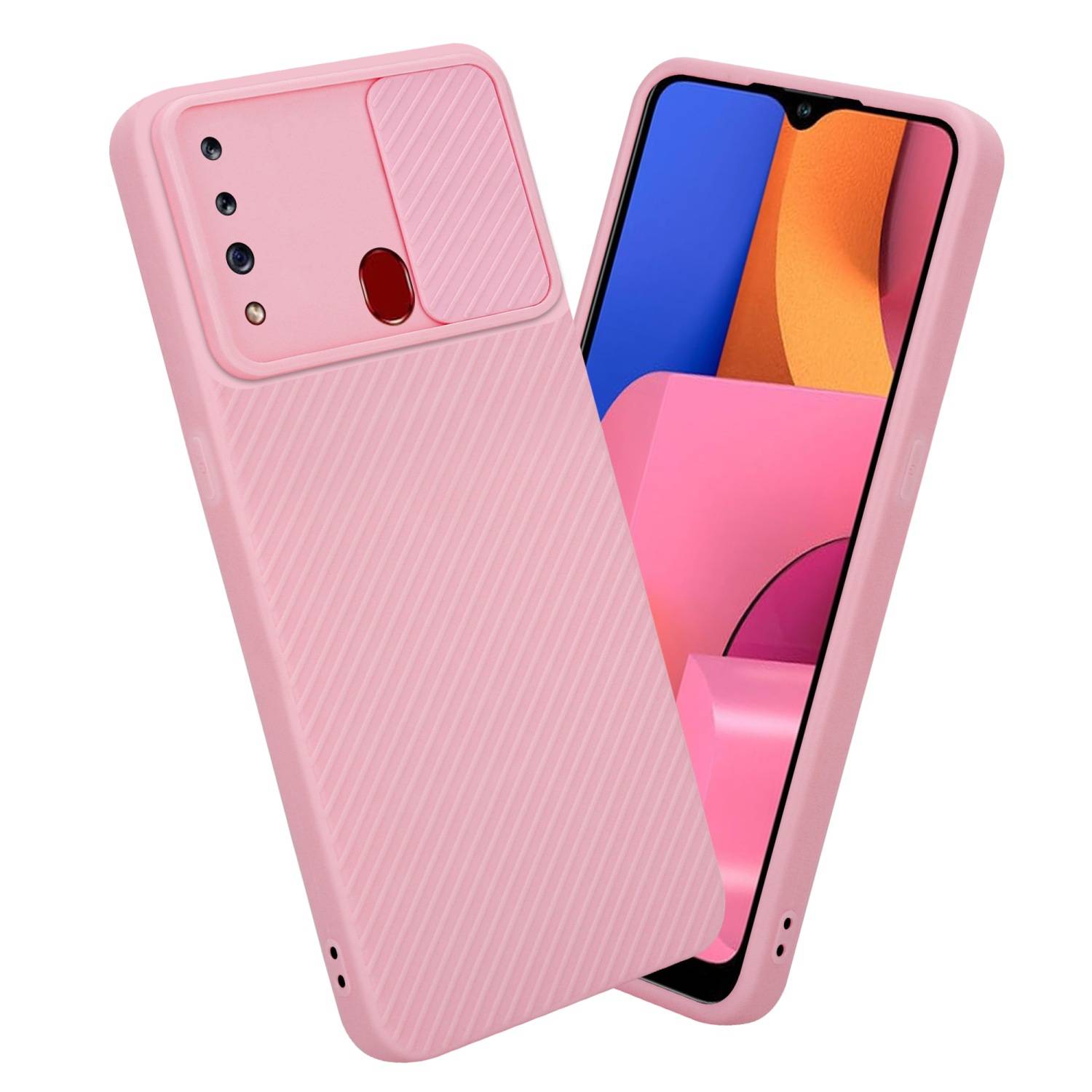 Cadorabo Hülle für Samsung Galaxy A20s Schutz Hülle in Rosa Handyhülle TPU Etui Case Cover Kameraschutz