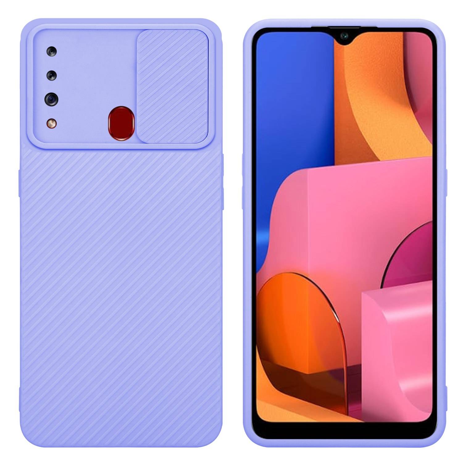 Cadorabo Hülle für Samsung Galaxy A20s Schutz Hülle in Lila Handyhülle TPU Etui Case Cover Kameraschutz