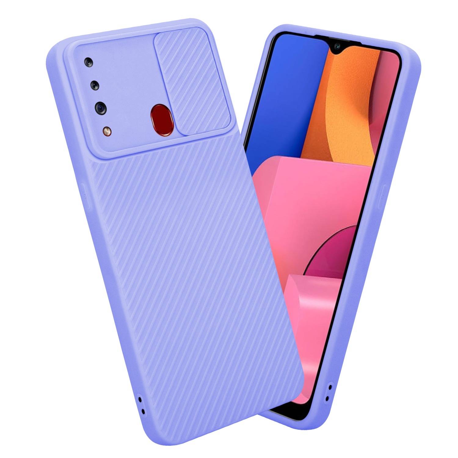 Cadorabo Hülle für Samsung Galaxy A20s Schutz Hülle in Lila Handyhülle TPU Etui Case Cover Kameraschutz