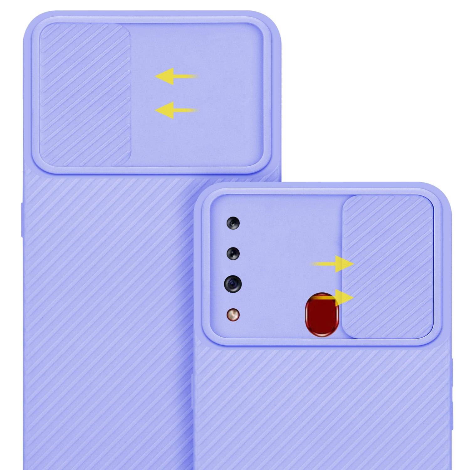 Cadorabo Hülle für Samsung Galaxy A20s Schutz Hülle in Lila Handyhülle TPU Etui Case Cover Kameraschutz