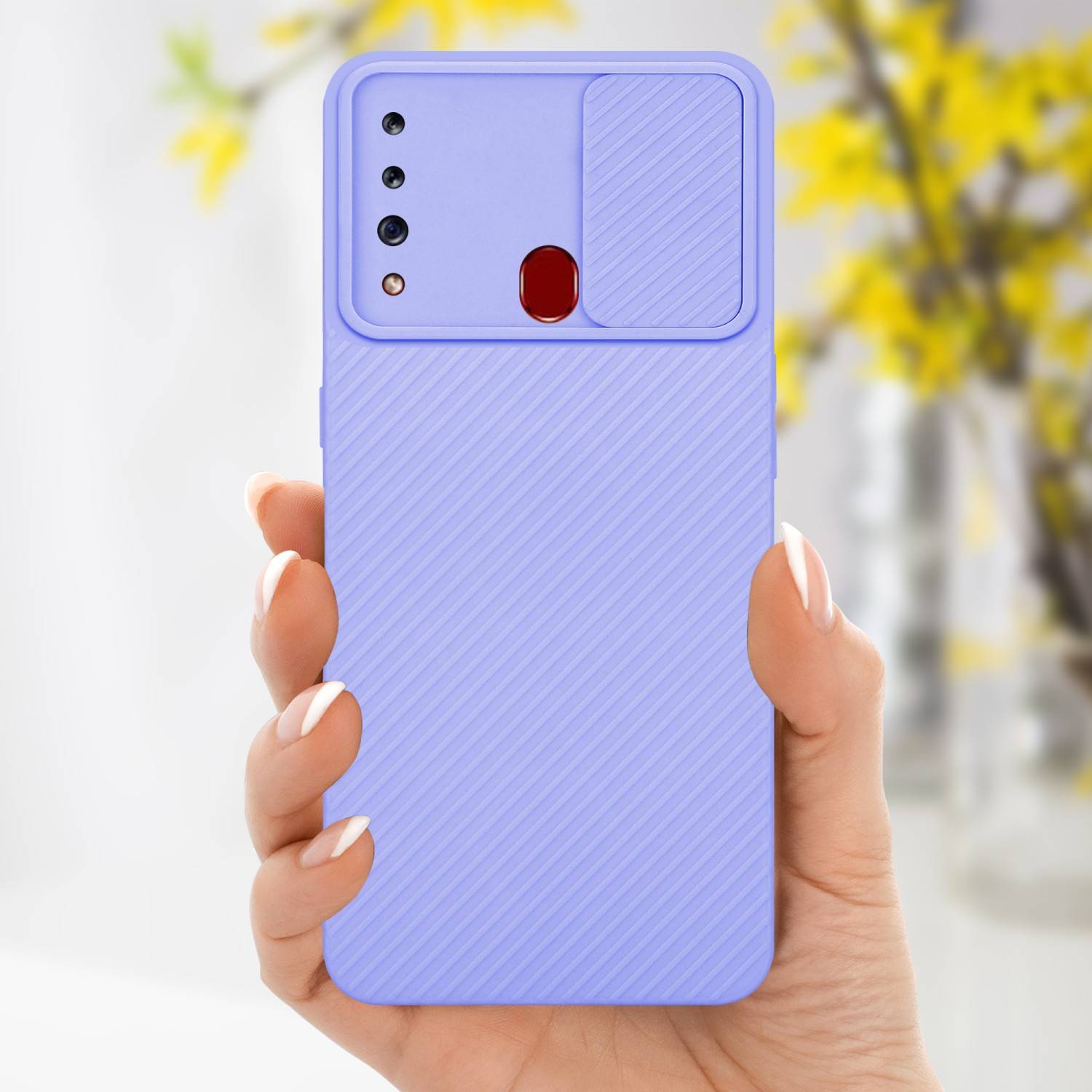 Cadorabo Hülle für Samsung Galaxy A20s Schutz Hülle in Lila Handyhülle TPU Etui Case Cover Kameraschutz