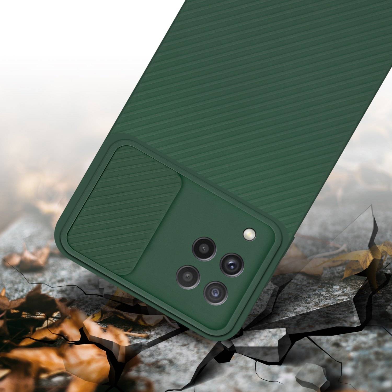 Cadorabo Hülle für Samsung Galaxy A22 4G Schutz Hülle in Grün Handyhülle TPU Etui Case Cover Kameraschutz