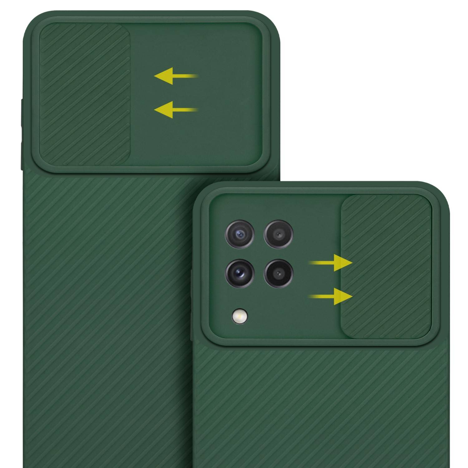 Cadorabo Hülle für Samsung Galaxy A22 4G Schutz Hülle in Grün Handyhülle TPU Etui Case Cover Kameraschutz