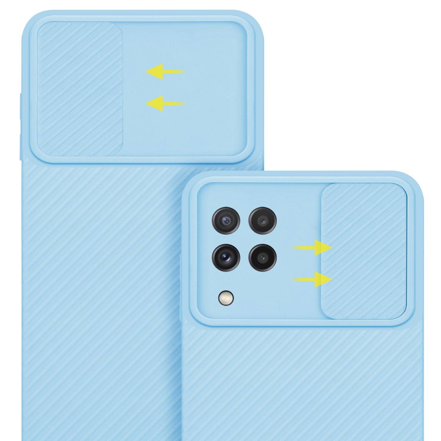 Cadorabo Hülle für Samsung Galaxy A22 4G Schutz Hülle in Blau Handyhülle TPU Etui Case Cover Kameraschutz