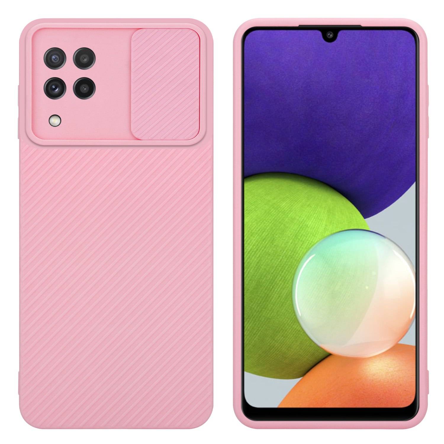 Cadorabo Hülle für Samsung Galaxy A22 4G Schutz Hülle in Rosa Handyhülle TPU Etui Case Cover Kameraschutz