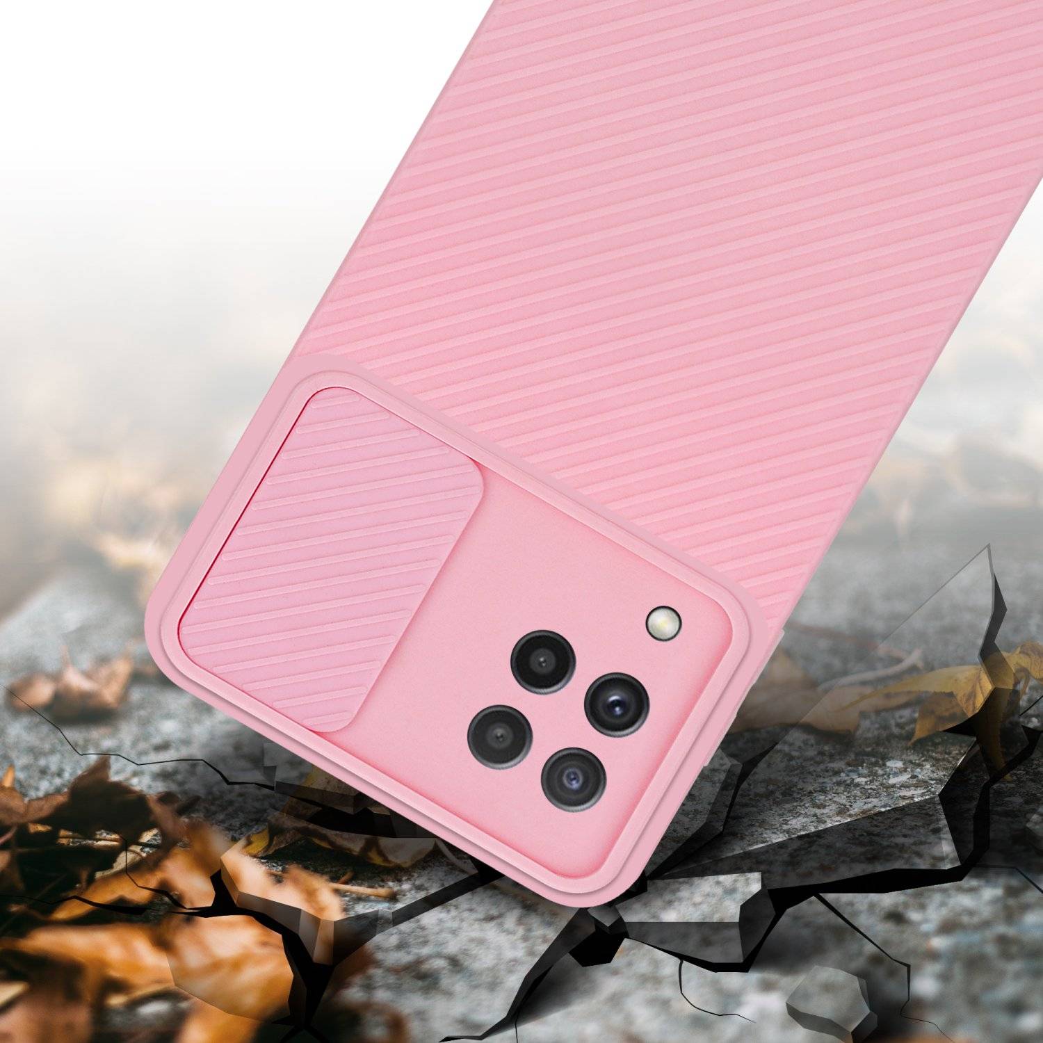 Cadorabo Hülle für Samsung Galaxy A22 4G Schutz Hülle in Rosa Handyhülle TPU Etui Case Cover Kameraschutz