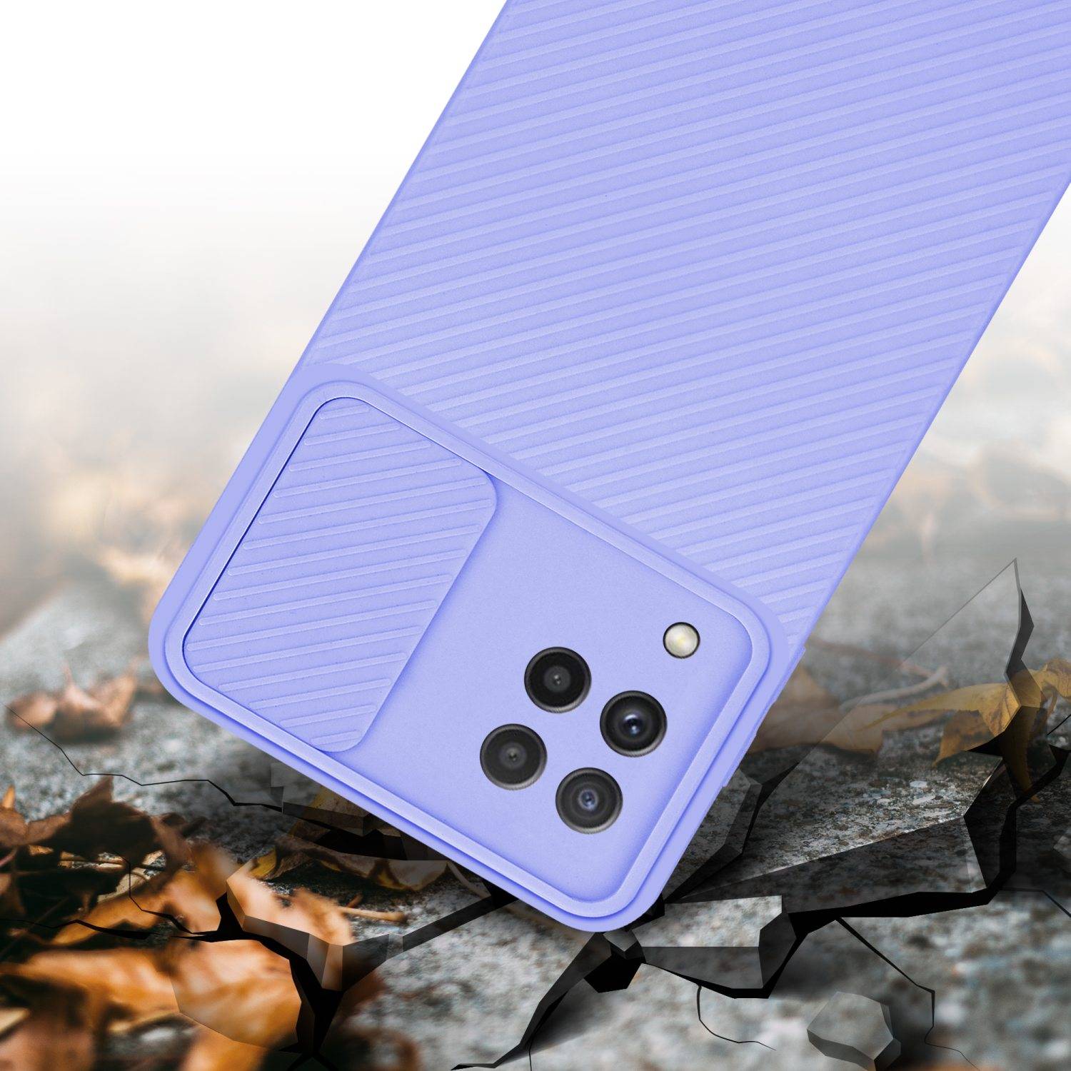 Cadorabo Hülle für Samsung Galaxy A22 4G Schutz Hülle in Lila Handyhülle TPU Etui Case Cover Kameraschutz