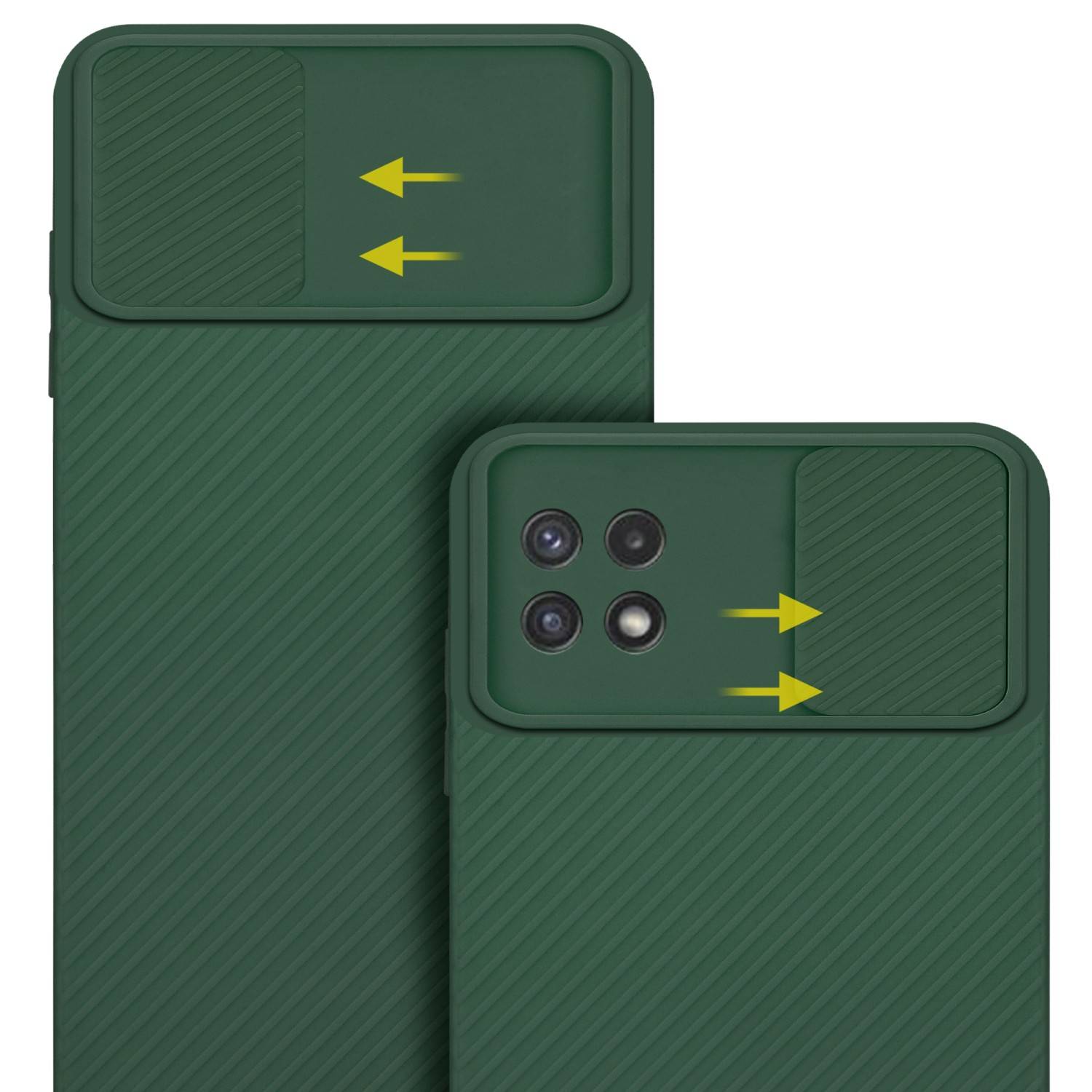 Cadorabo Hülle für Samsung Galaxy A22 5G Schutz Hülle in Grün Handyhülle TPU Etui Case Cover Kameraschutz