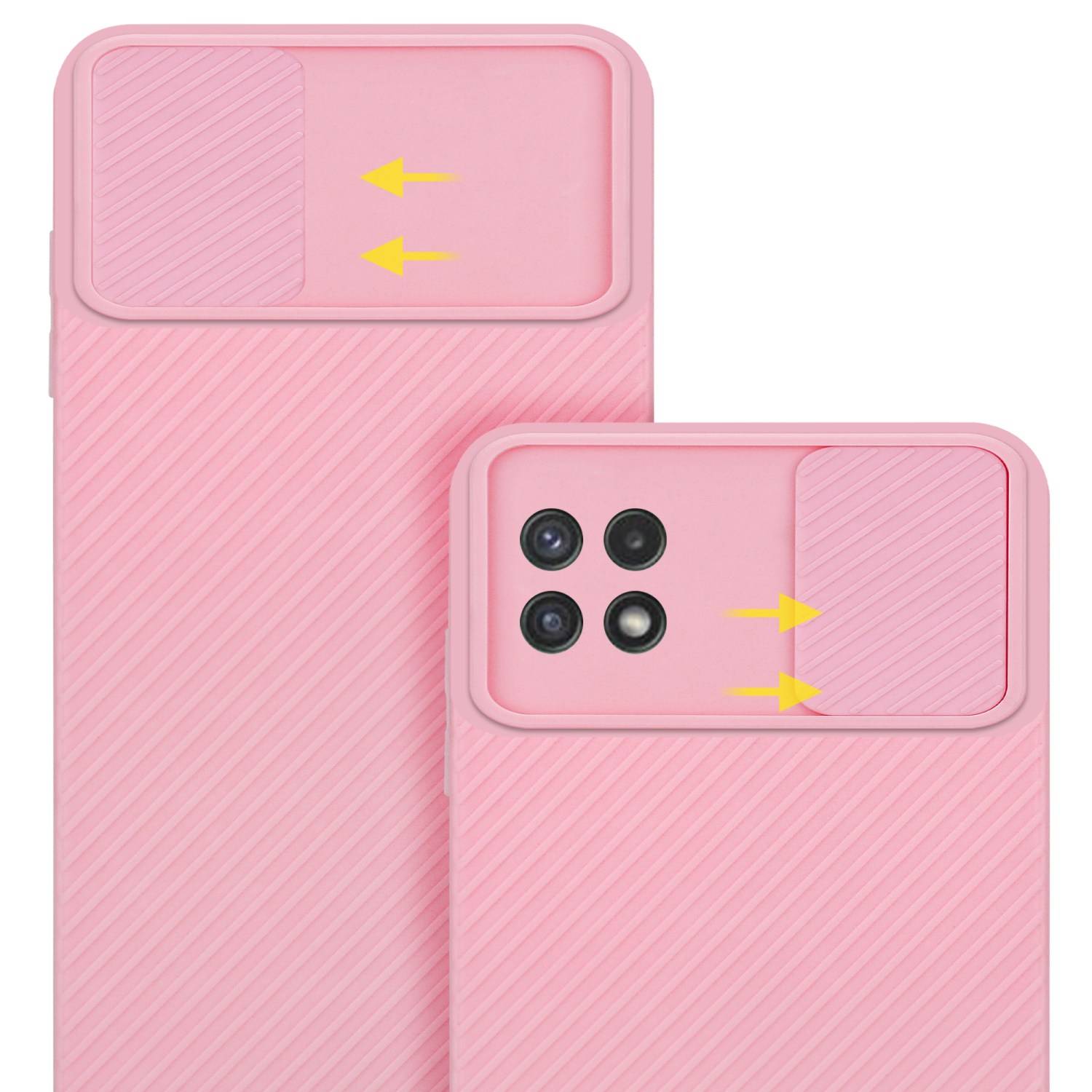 Cadorabo Hülle für Samsung Galaxy A22 5G Schutz Hülle in Rosa Handyhülle TPU Etui Case Cover Kameraschutz