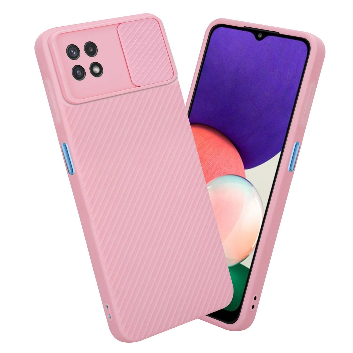 Cadorabo Hülle für Samsung Galaxy A22 5G Schutz Hülle in Rosa Handyhülle TPU Etui Case Cover Kameraschutz