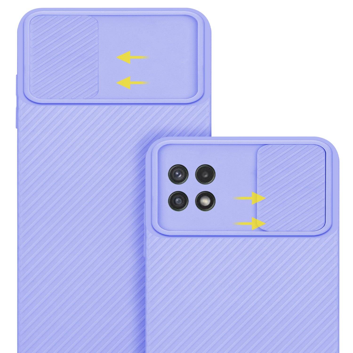 Cadorabo Hülle für Samsung Galaxy A22 5G Schutz Hülle in Lila Handyhülle TPU Etui Case Cover Kameraschutz