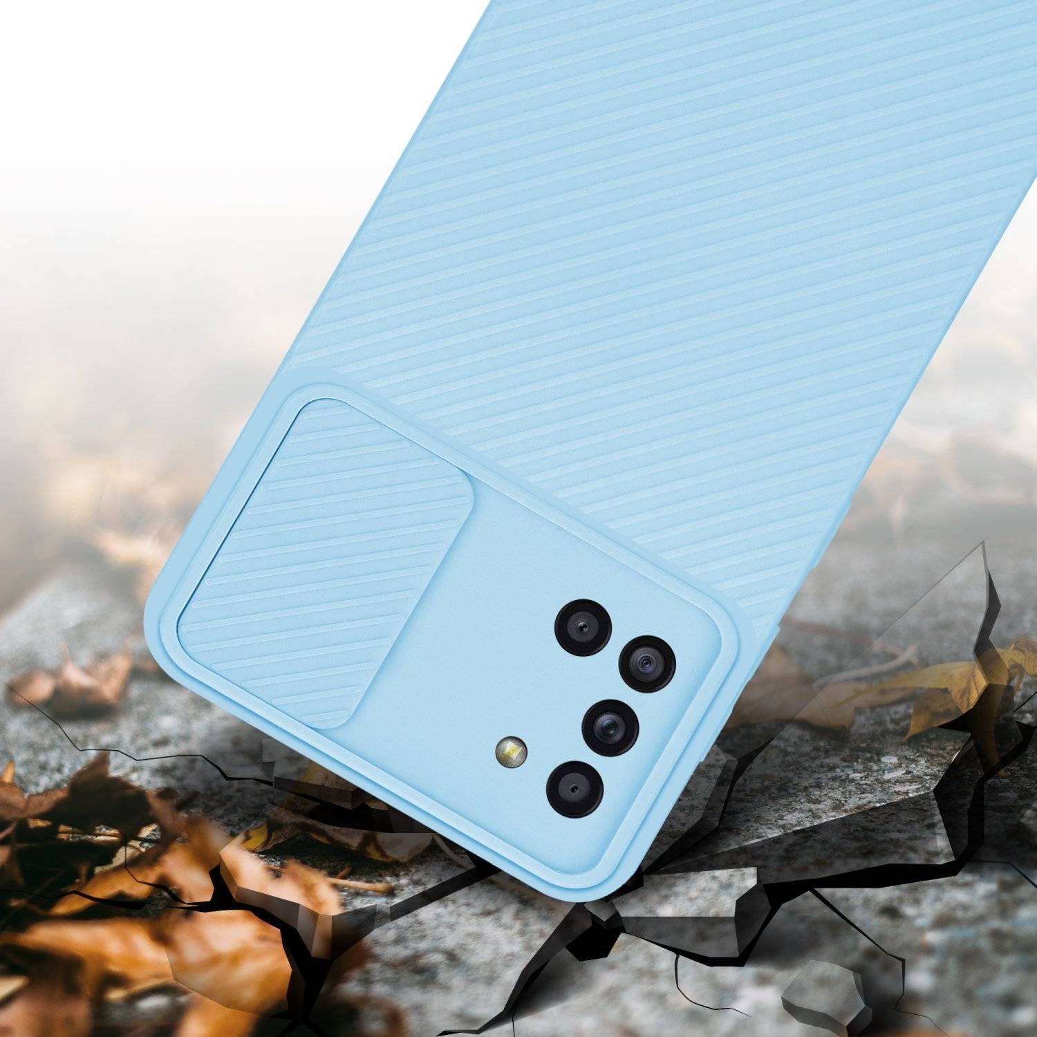 Cadorabo Hülle für Samsung Galaxy A31 Schutz Hülle in Blau Handyhülle TPU Etui Case Cover Kameraschutz