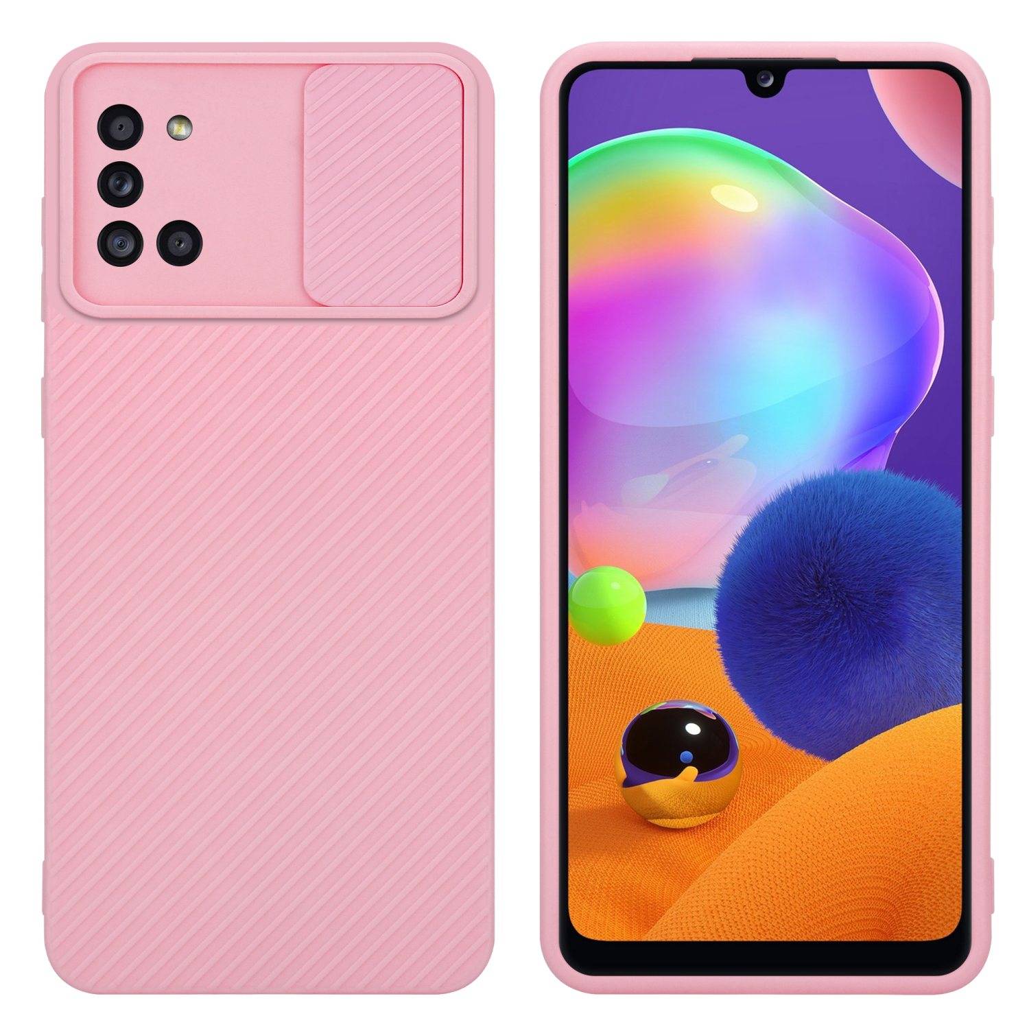 Cadorabo Hülle für Samsung Galaxy A31 Schutz Hülle in Rosa Handyhülle TPU Etui Case Cover Kameraschutz
