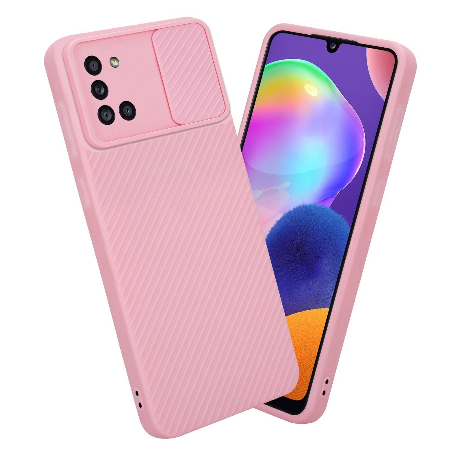 Cadorabo Hülle für Samsung Galaxy A31 Schutz Hülle in Rosa Handyhülle TPU Etui Case Cover Kameraschutz