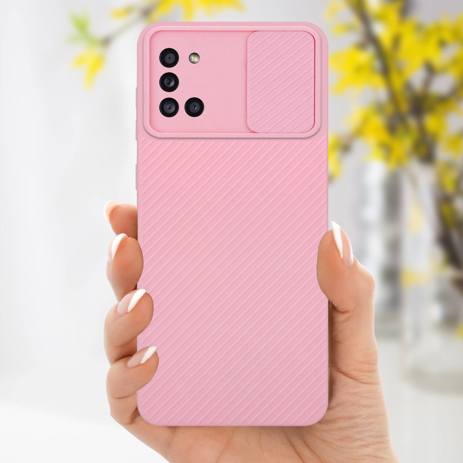 Cadorabo Hülle für Samsung Galaxy A31 Schutz Hülle in Rosa Handyhülle TPU Etui Case Cover Kameraschutz