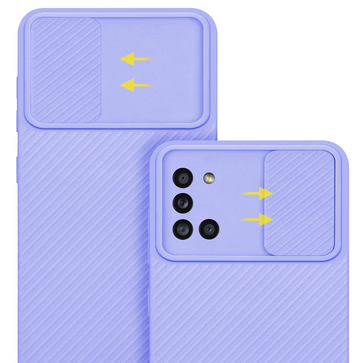Cadorabo Hülle für Samsung Galaxy A31 Schutz Hülle in Lila Handyhülle TPU Etui Case Cover Kameraschutz