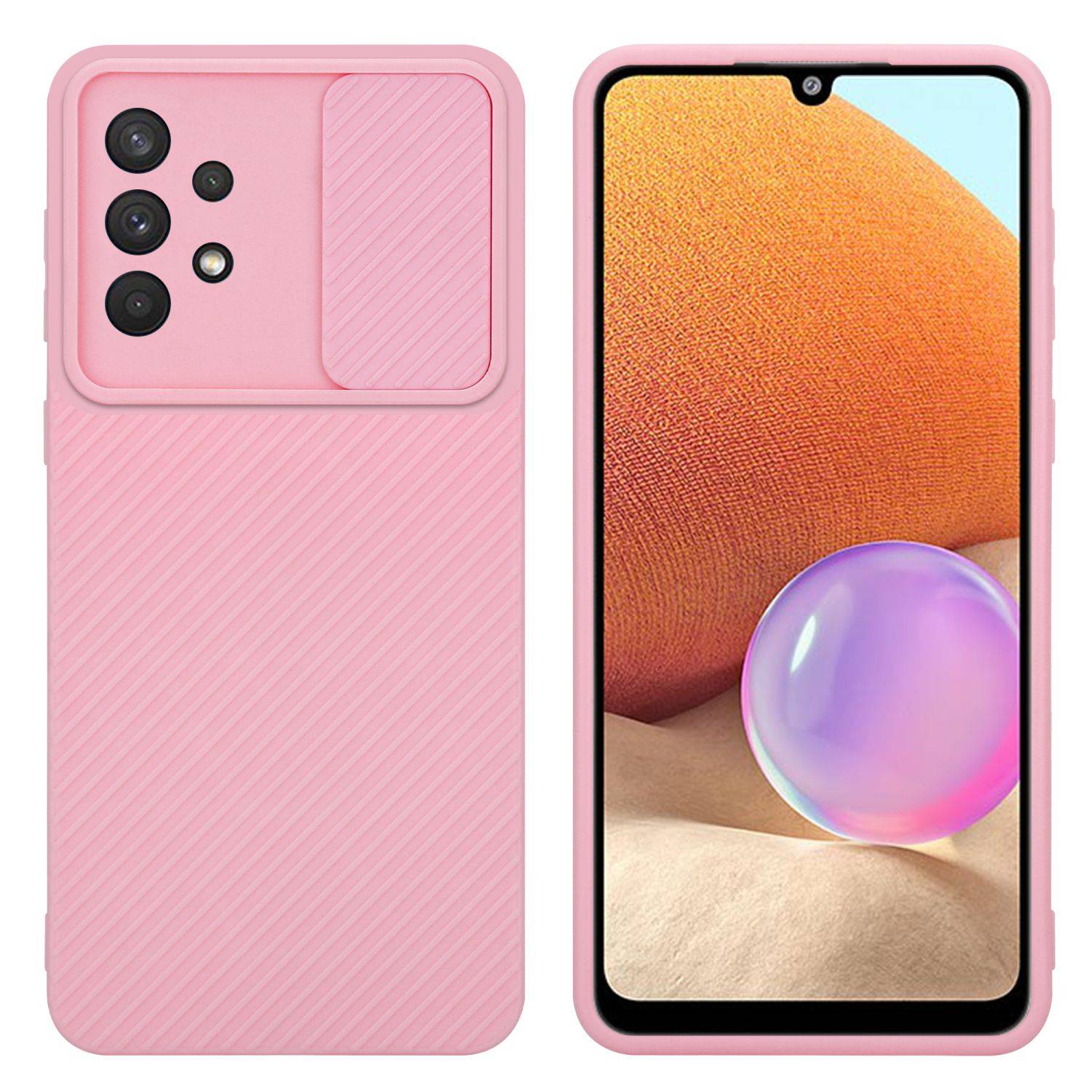 Cadorabo Hülle für Samsung Galaxy A32 4G Schutz Hülle in Rosa Handyhülle TPU Etui Case Cover Kameraschutz