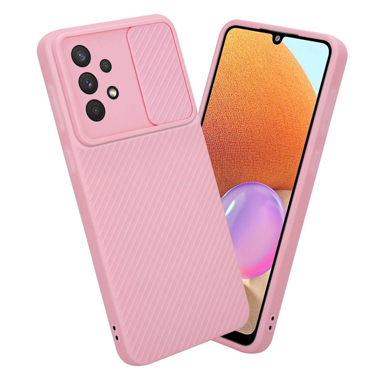 Cadorabo Hülle für Samsung Galaxy A32 4G Schutz Hülle in Rosa Handyhülle TPU Etui Case Cover Kameraschutz