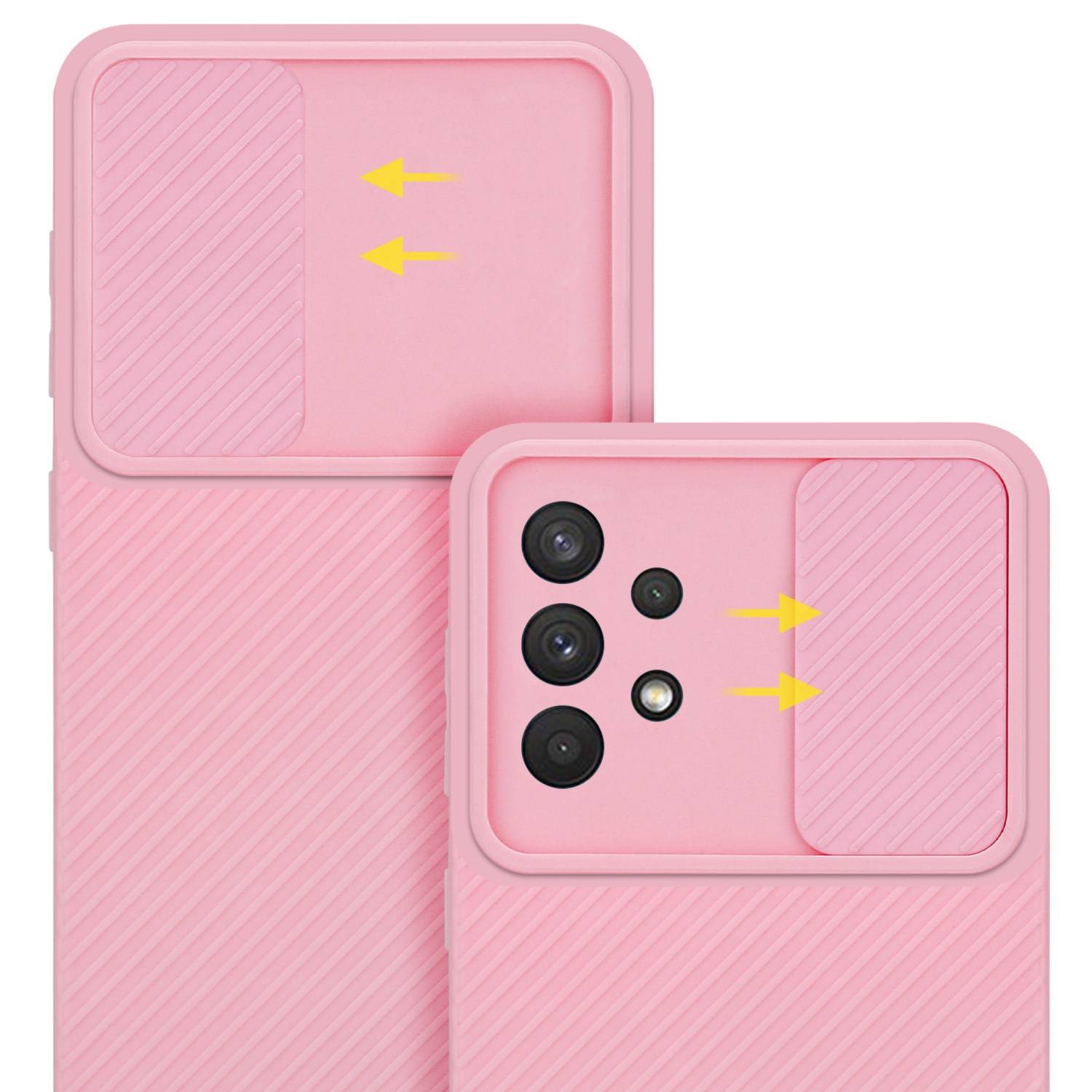 Cadorabo Hülle für Samsung Galaxy A32 4G Schutz Hülle in Rosa Handyhülle TPU Etui Case Cover Kameraschutz