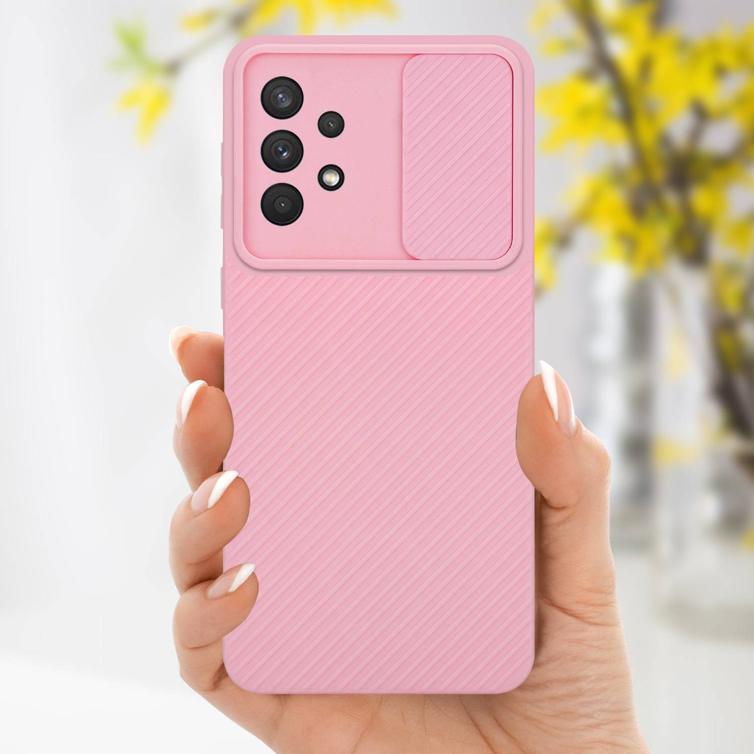 Cadorabo Hülle für Samsung Galaxy A32 4G Schutz Hülle in Rosa Handyhülle TPU Etui Case Cover Kameraschutz