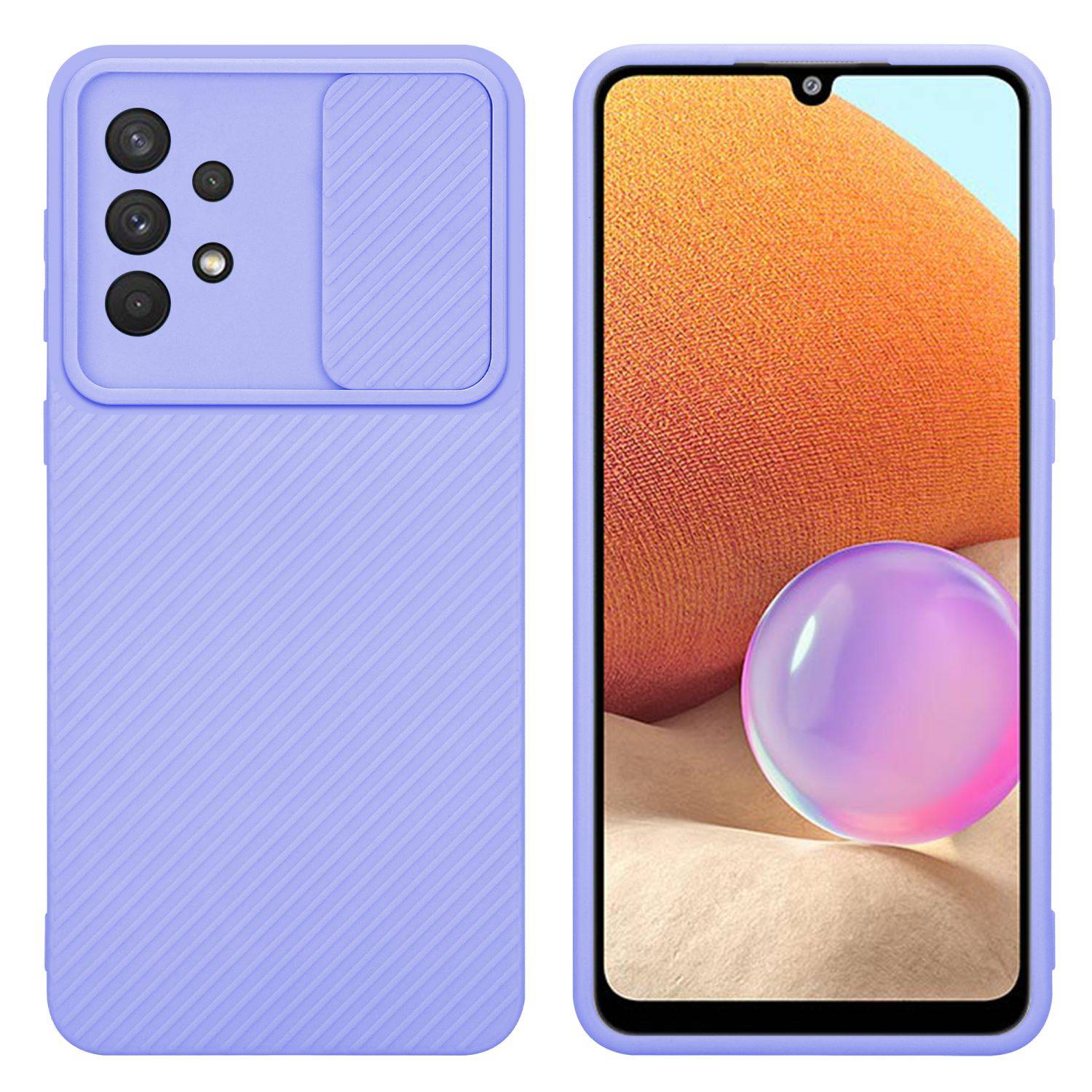 Cadorabo Hülle für Samsung Galaxy A32 4G Schutz Hülle in Lila Handyhülle TPU Etui Case Cover Kameraschutz