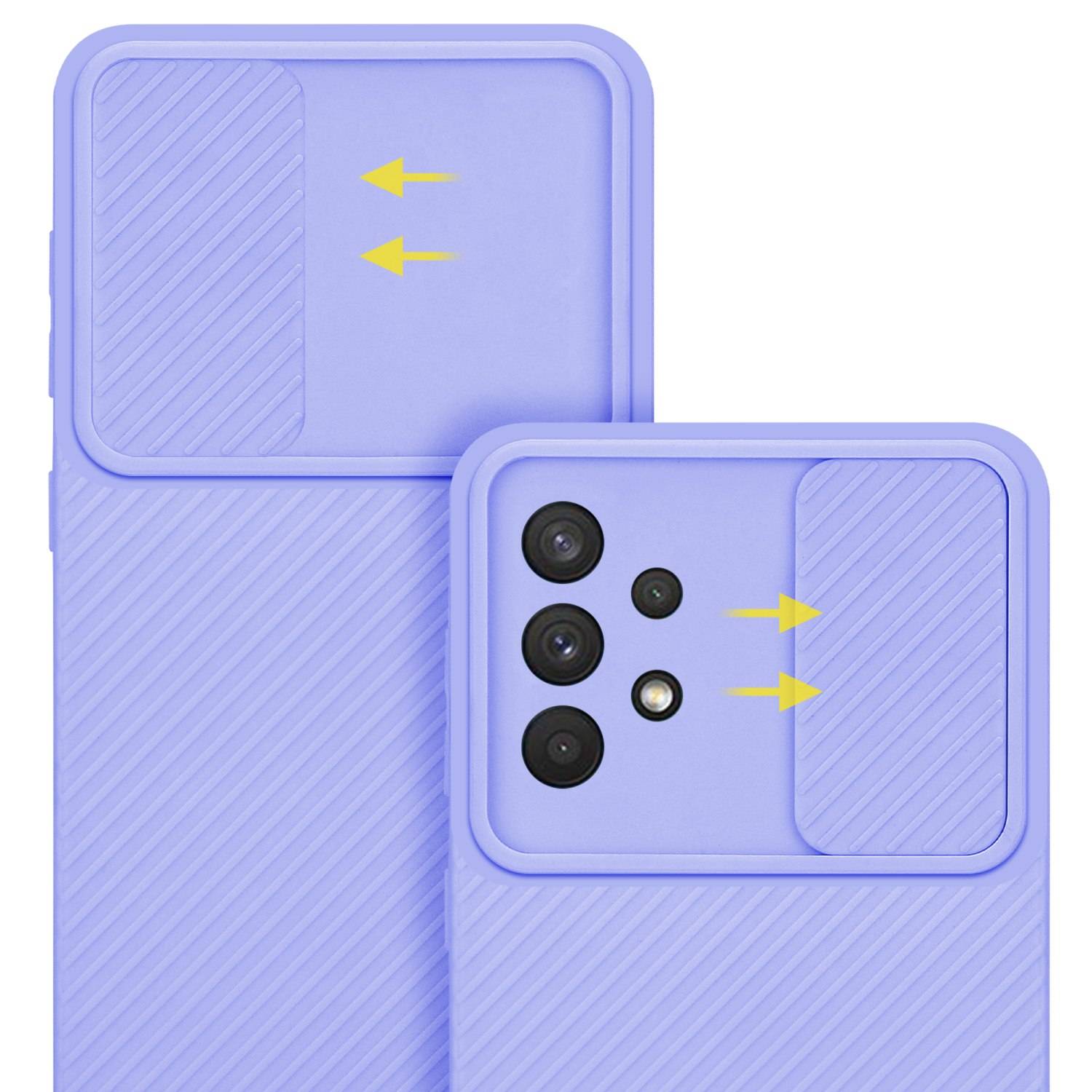 Cadorabo Hülle für Samsung Galaxy A32 4G Schutz Hülle in Lila Handyhülle TPU Etui Case Cover Kameraschutz