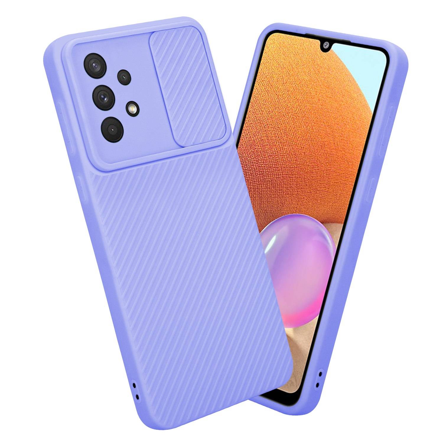 Cadorabo Hülle für Samsung Galaxy A32 4G Schutz Hülle in Lila Handyhülle TPU Etui Case Cover Kameraschutz