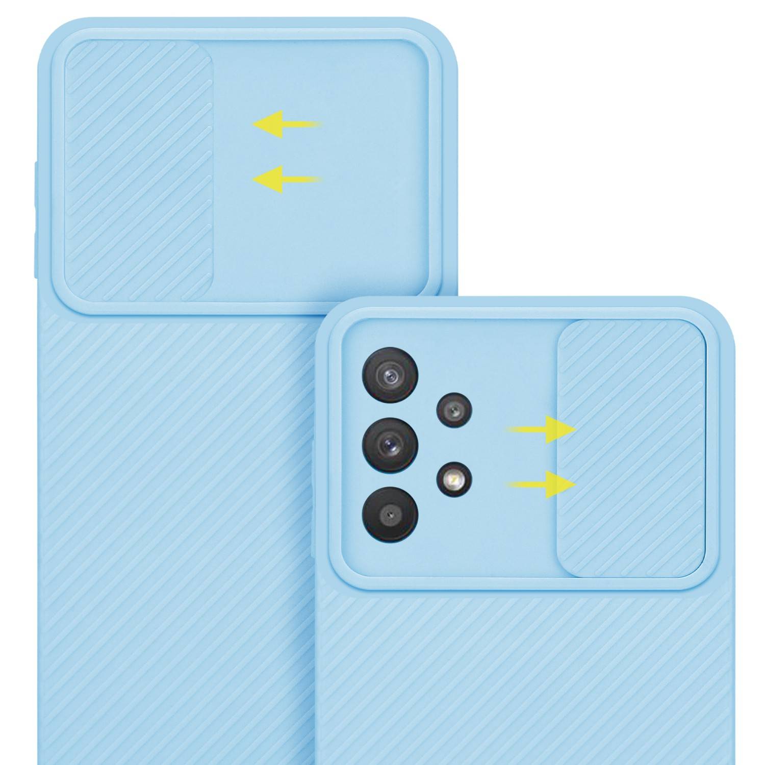 Cadorabo Hülle für Samsung Galaxy A32 5G Schutz Hülle in Blau Handyhülle TPU Etui Case Cover Kameraschutz