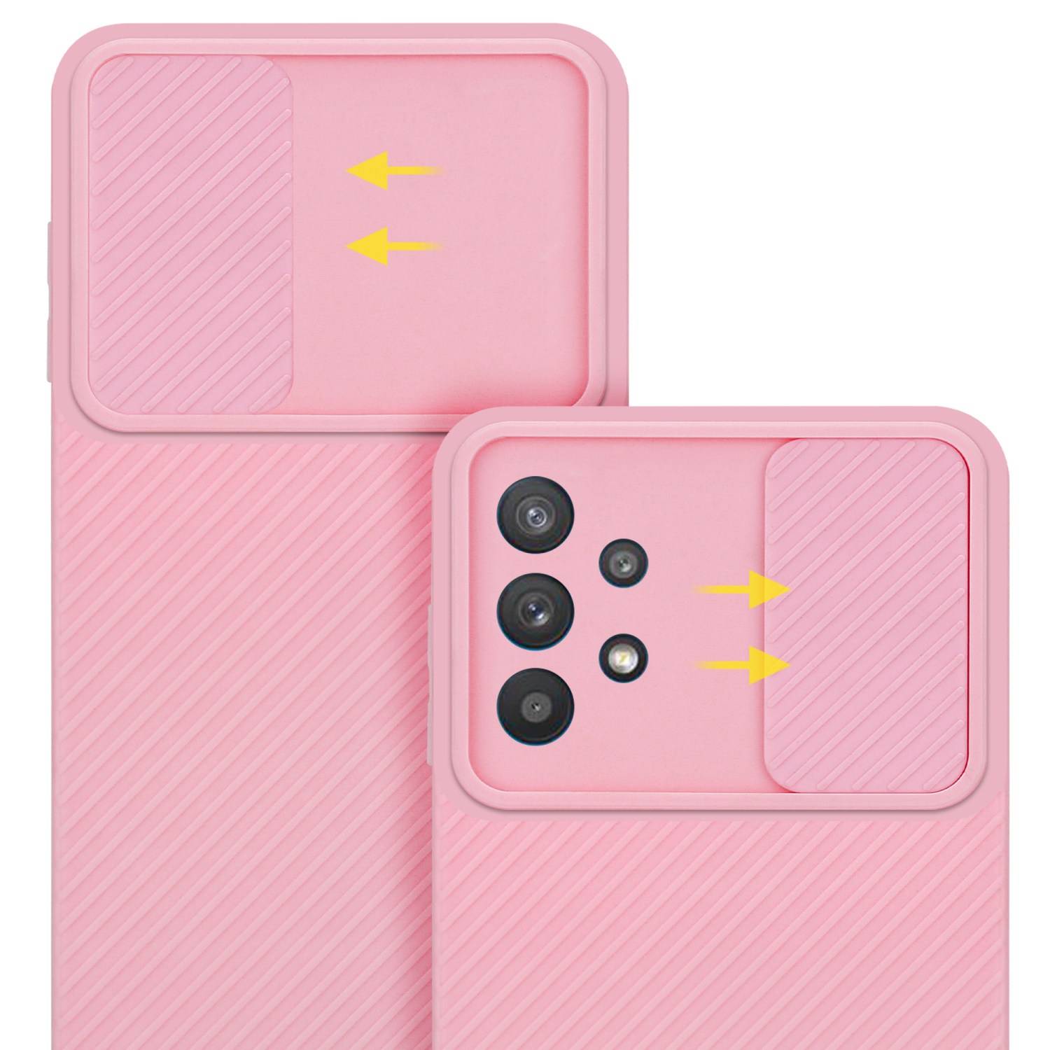 Cadorabo Hülle für Samsung Galaxy A32 5G Schutz Hülle in Rosa Handyhülle TPU Etui Case Cover Kameraschutz