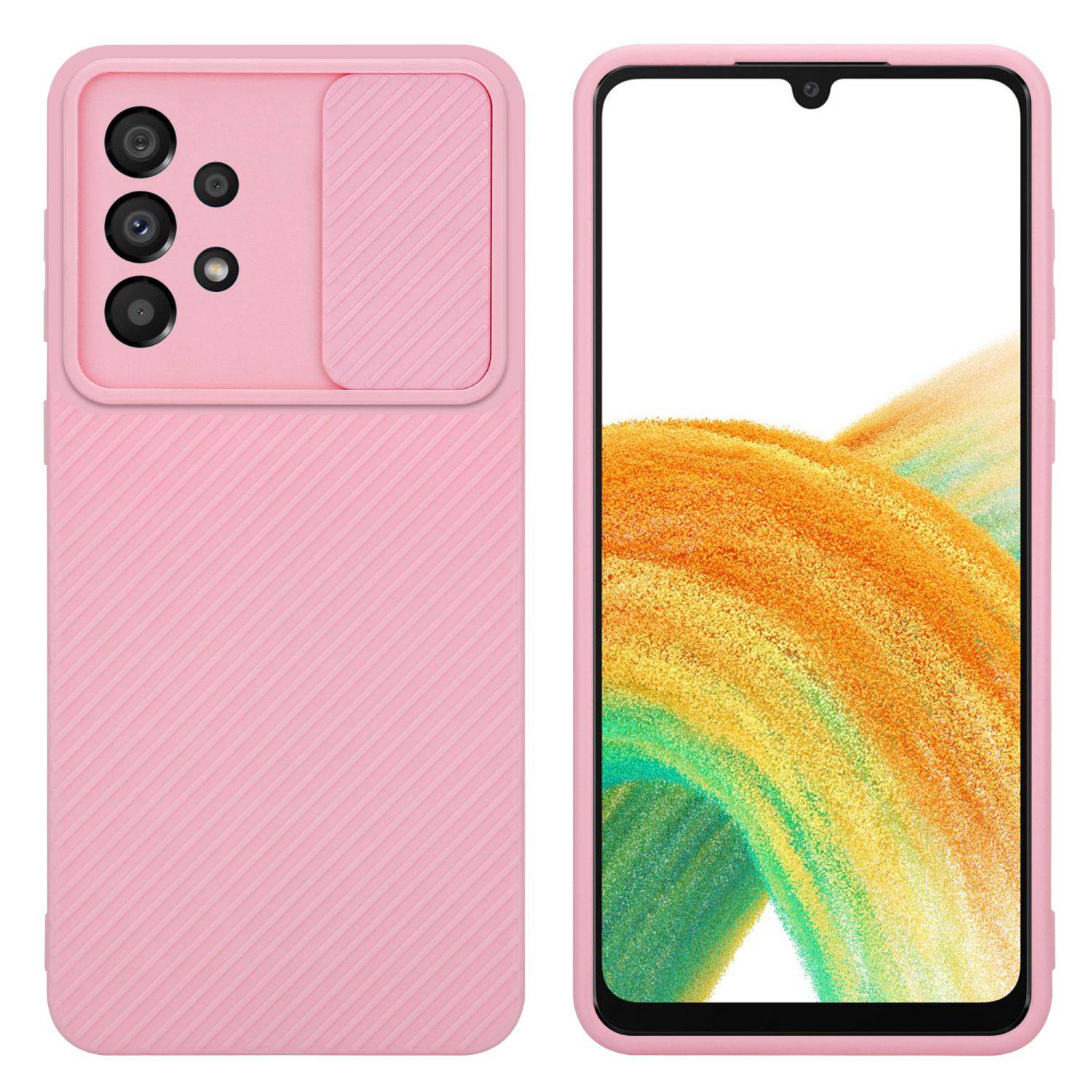 Cadorabo Hülle für Samsung Galaxy A33 5G Schutz Hülle in Rosa Handyhülle TPU Etui Case Cover Kameraschutz