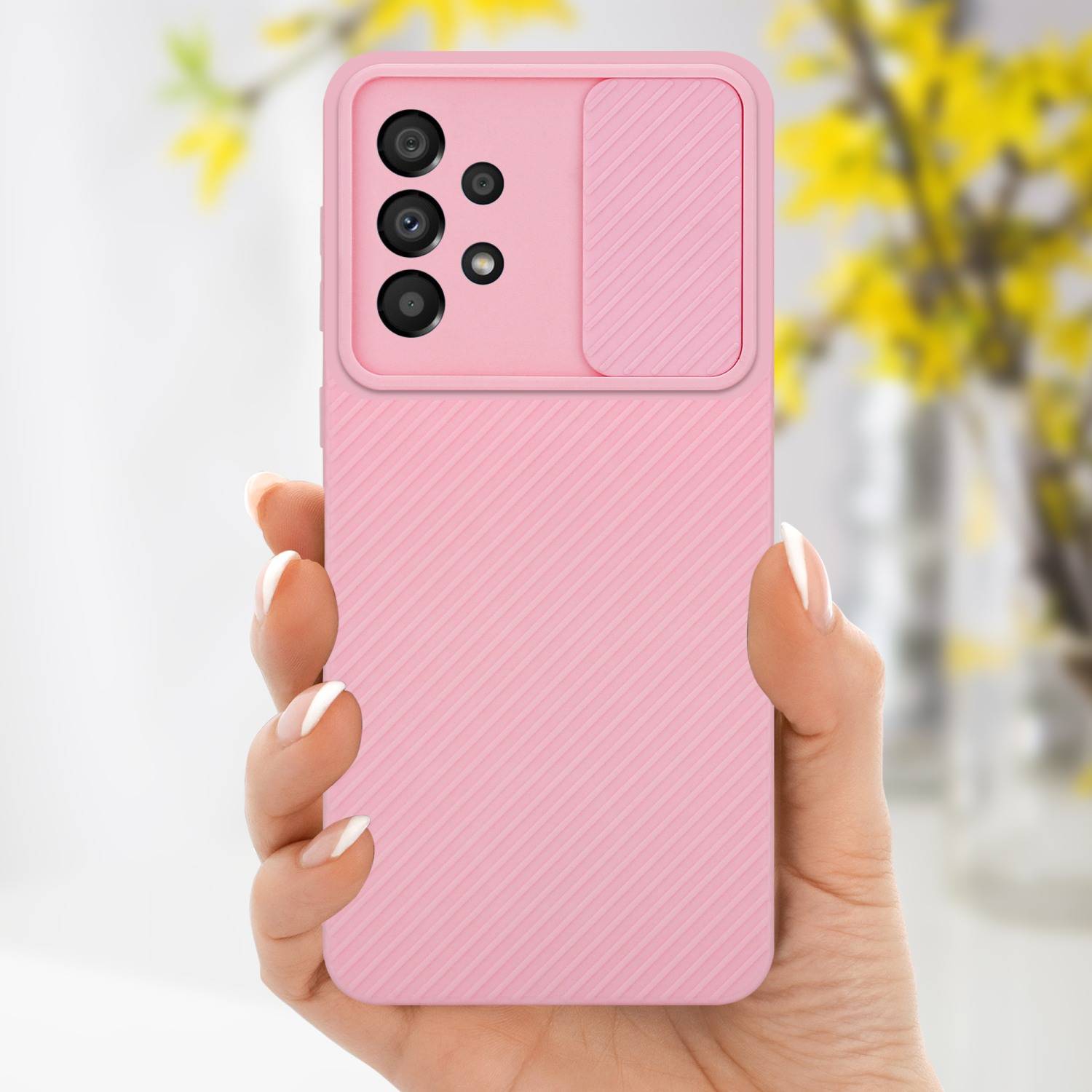Cadorabo Hülle für Samsung Galaxy A33 5G Schutz Hülle in Rosa Handyhülle TPU Etui Case Cover Kameraschutz