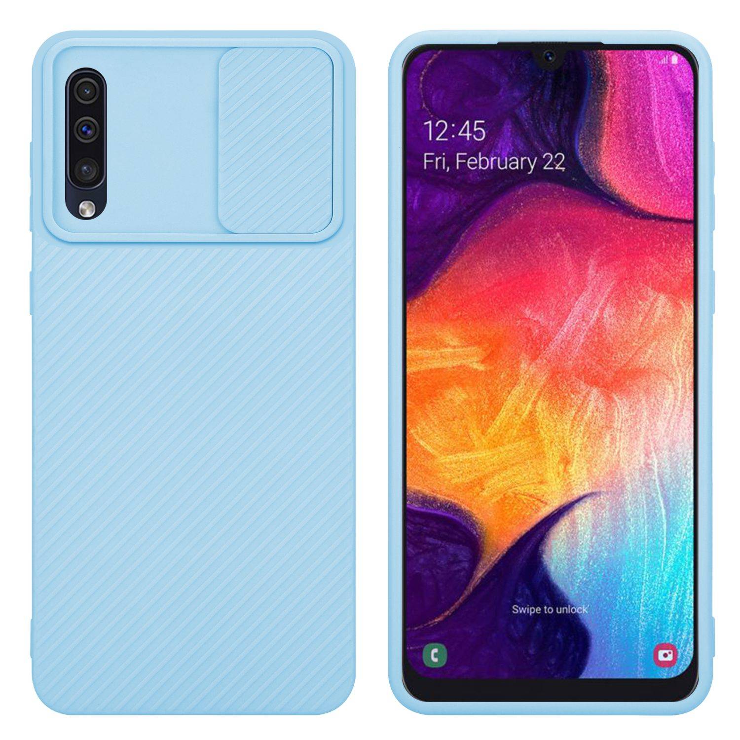 Cadorabo Hülle für Samsung Galaxy A50 4G / A50s / A30s Schutz Hülle in Blau Handyhülle TPU Etui Case Cover Kameraschutz