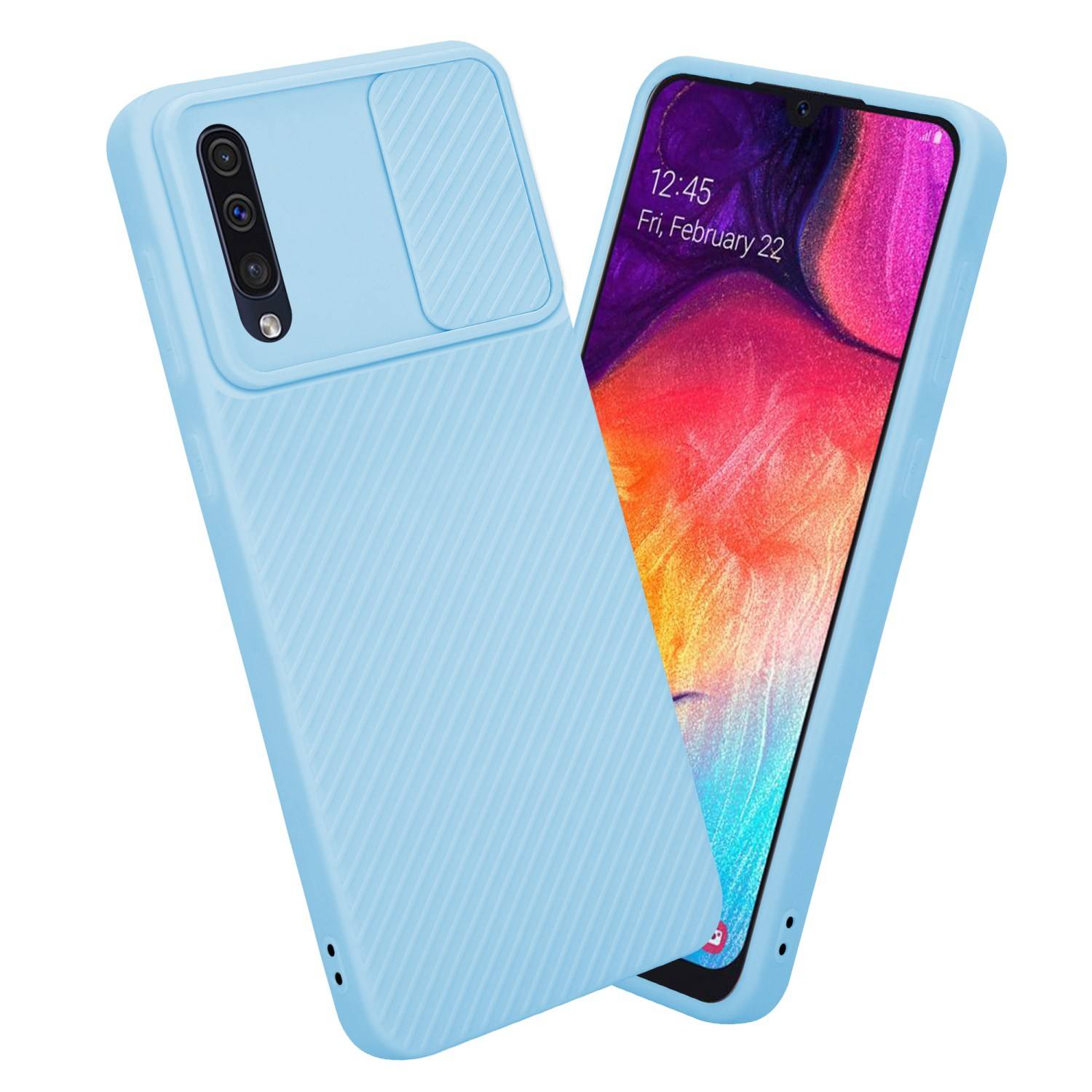 Cadorabo Hülle für Samsung Galaxy A50 4G / A50s / A30s Schutz Hülle in Blau Handyhülle TPU Etui Case Cover Kameraschutz