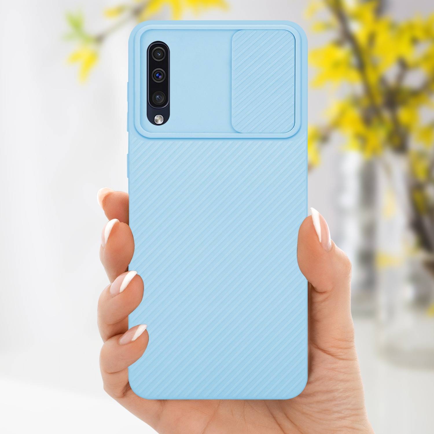 Cadorabo Hülle für Samsung Galaxy A50 4G / A50s / A30s Schutz Hülle in Blau Handyhülle TPU Etui Case Cover Kameraschutz