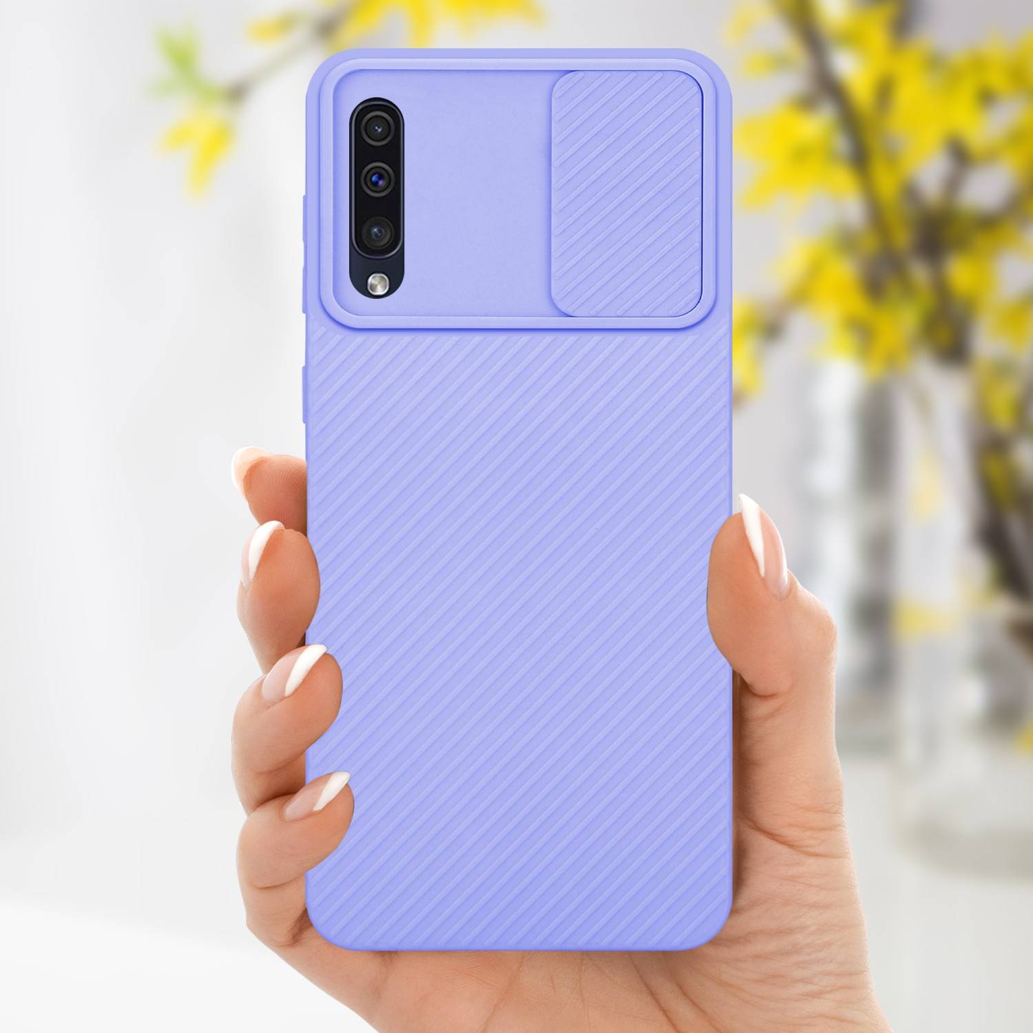 Cadorabo Hülle für Samsung Galaxy A50 4G / A50s / A30s Schutz Hülle in Lila Handyhülle TPU Etui Case Cover Kameraschutz