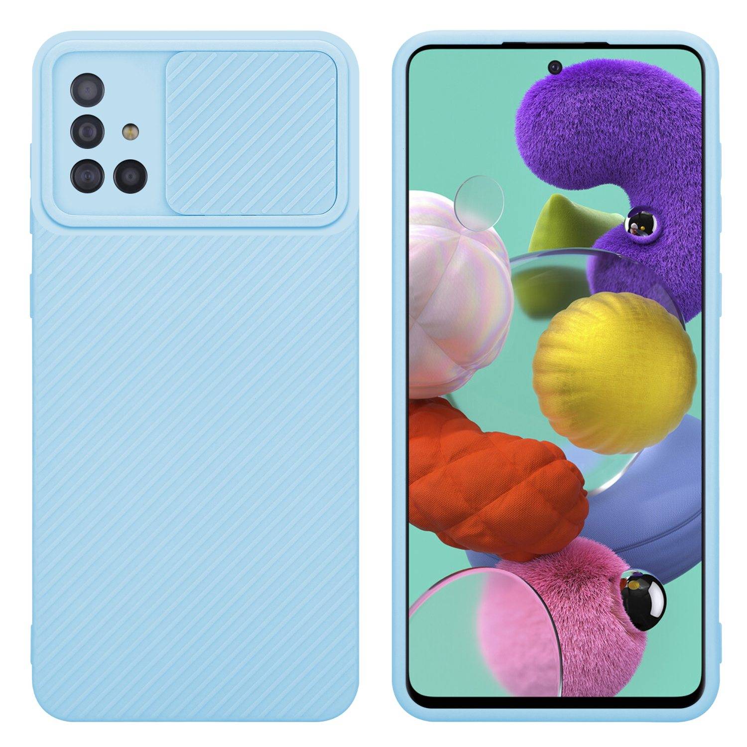 Cadorabo Hülle für Samsung Galaxy A51 4G / M40s Schutz Hülle in Blau Handyhülle TPU Etui Case Cover Kameraschutz