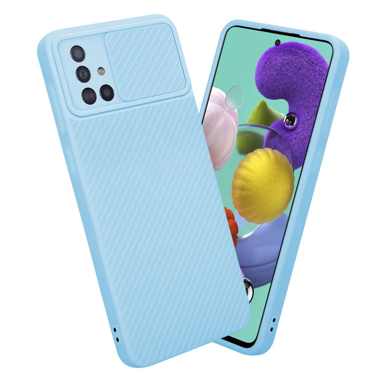 Cadorabo Hülle für Samsung Galaxy A51 4G / M40s Schutz Hülle in Blau Handyhülle TPU Etui Case Cover Kameraschutz