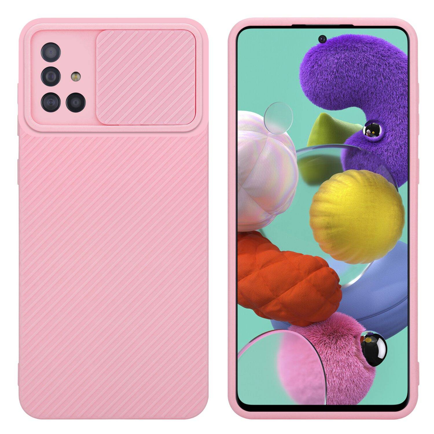 Cadorabo Hülle für Samsung Galaxy A51 4G / M40s Schutz Hülle in Rosa Handyhülle TPU Etui Case Cover Kameraschutz
