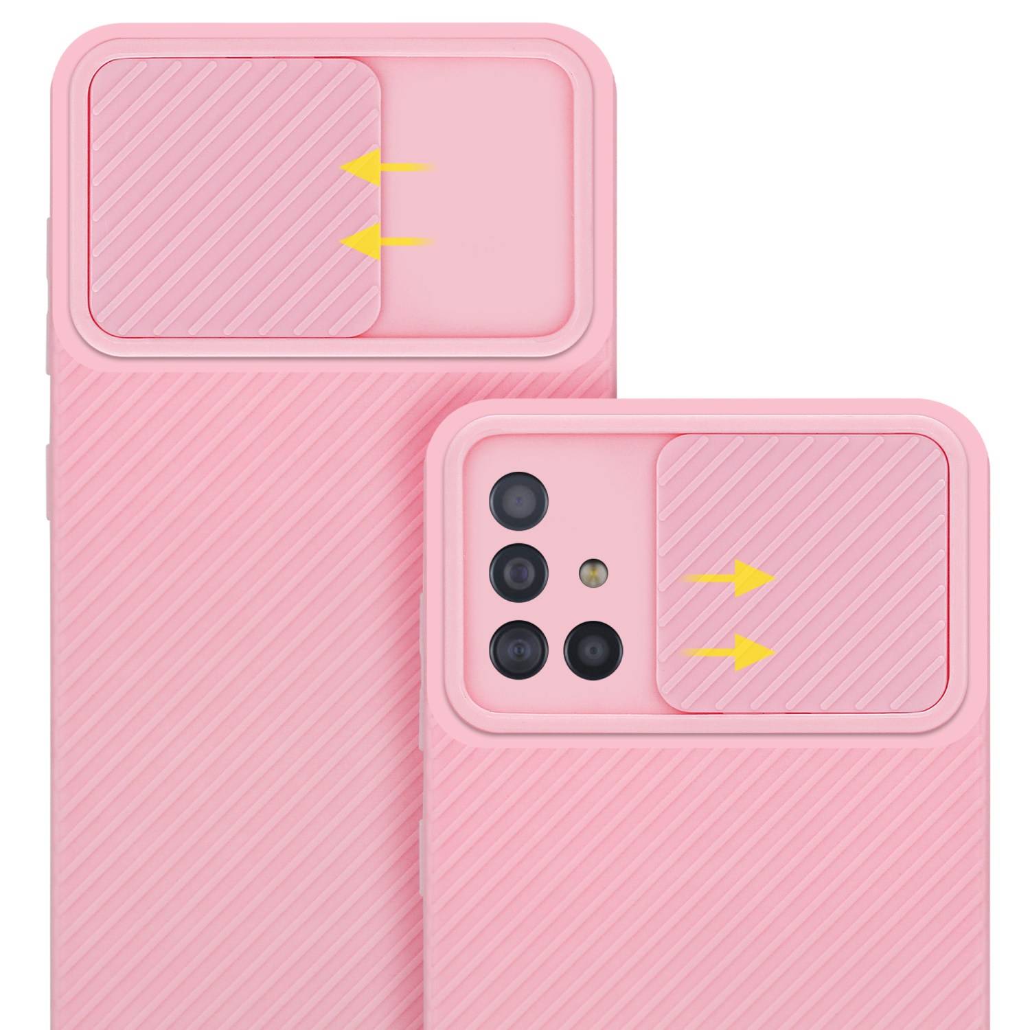 Cadorabo Hülle für Samsung Galaxy A51 4G / M40s Schutz Hülle in Rosa Handyhülle TPU Etui Case Cover Kameraschutz