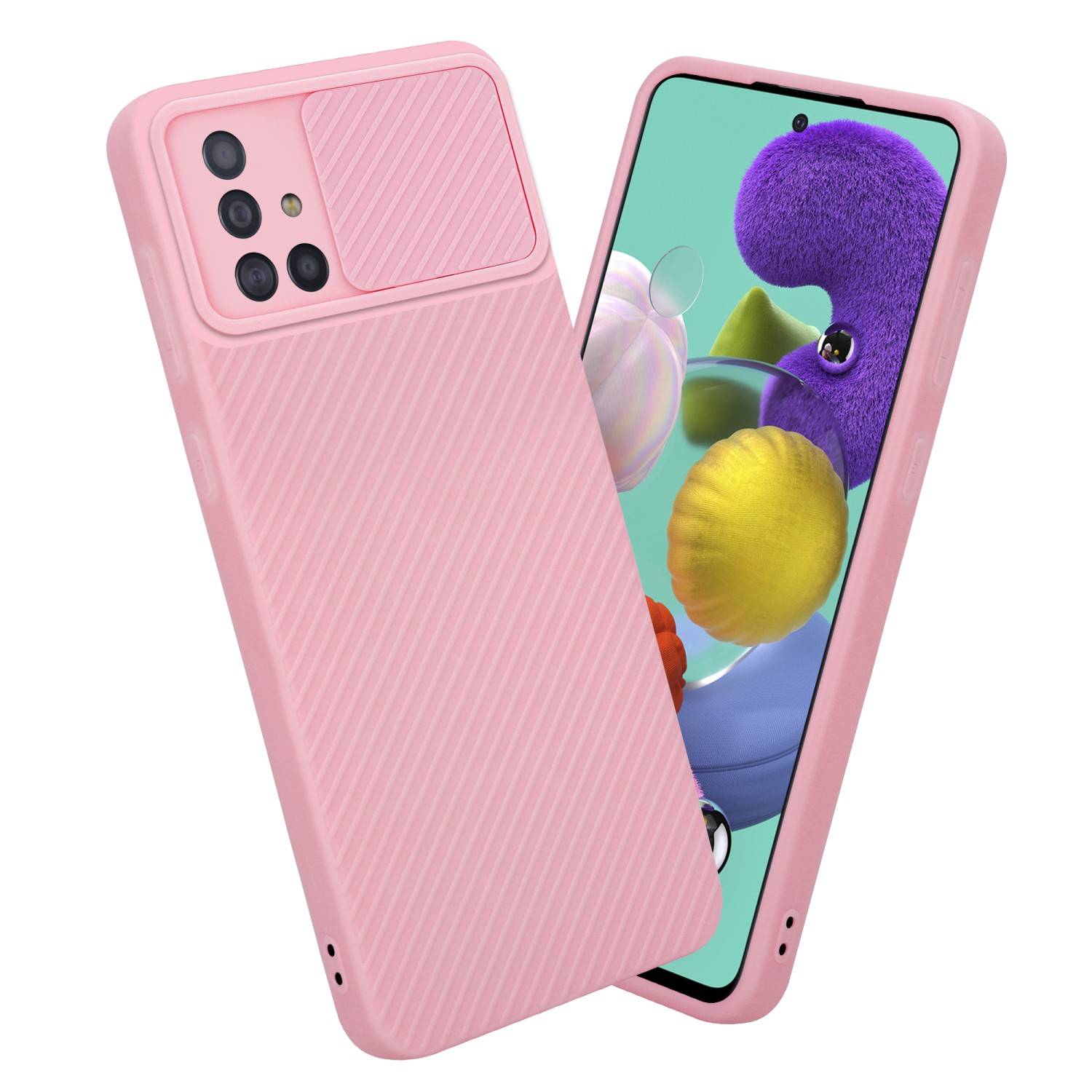 Cadorabo Hülle für Samsung Galaxy A51 4G / M40s Schutz Hülle in Rosa Handyhülle TPU Etui Case Cover Kameraschutz
