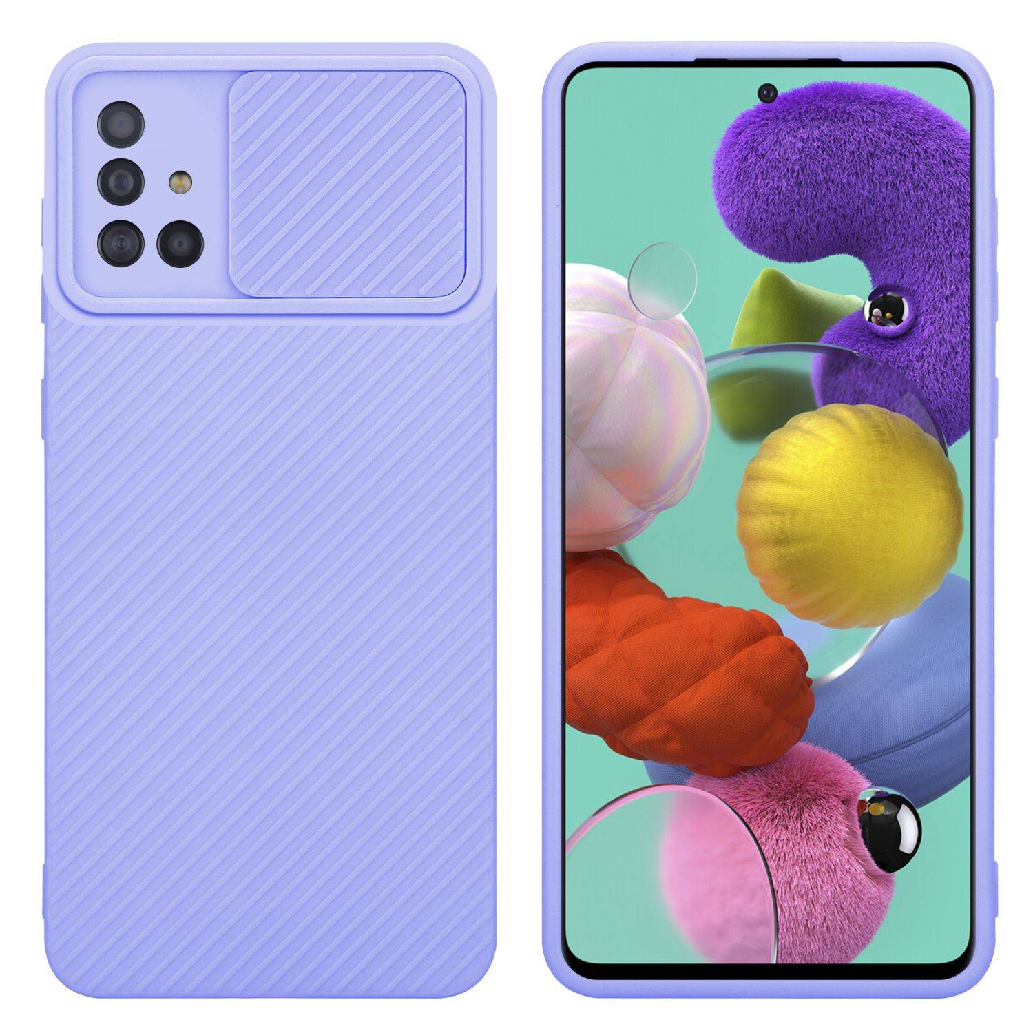 Cadorabo Hülle für Samsung Galaxy A51 4G / M40s Schutz Hülle in Lila Handyhülle TPU Etui Case Cover Kameraschutz