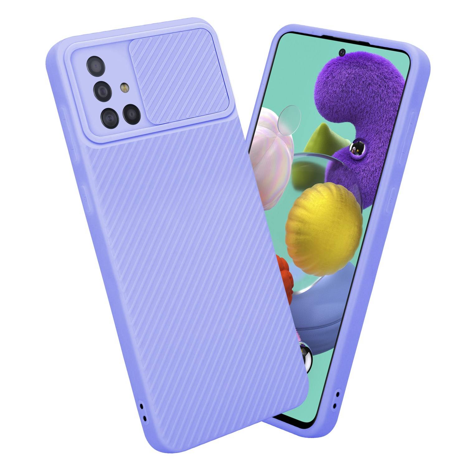 Cadorabo Hülle für Samsung Galaxy A51 4G / M40s Schutz Hülle in Lila Handyhülle TPU Etui Case Cover Kameraschutz