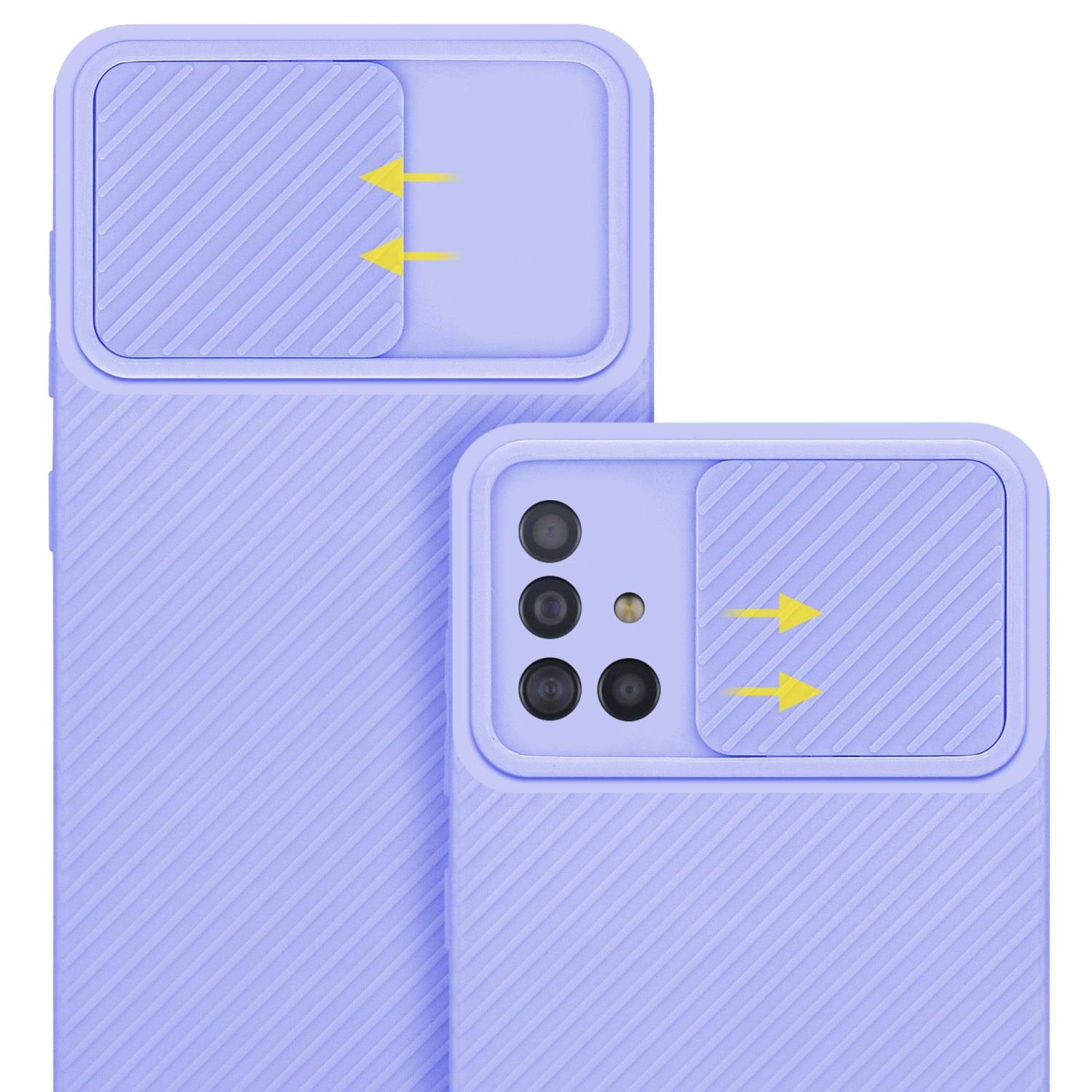 Cadorabo Hülle für Samsung Galaxy A51 4G / M40s Schutz Hülle in Lila Handyhülle TPU Etui Case Cover Kameraschutz