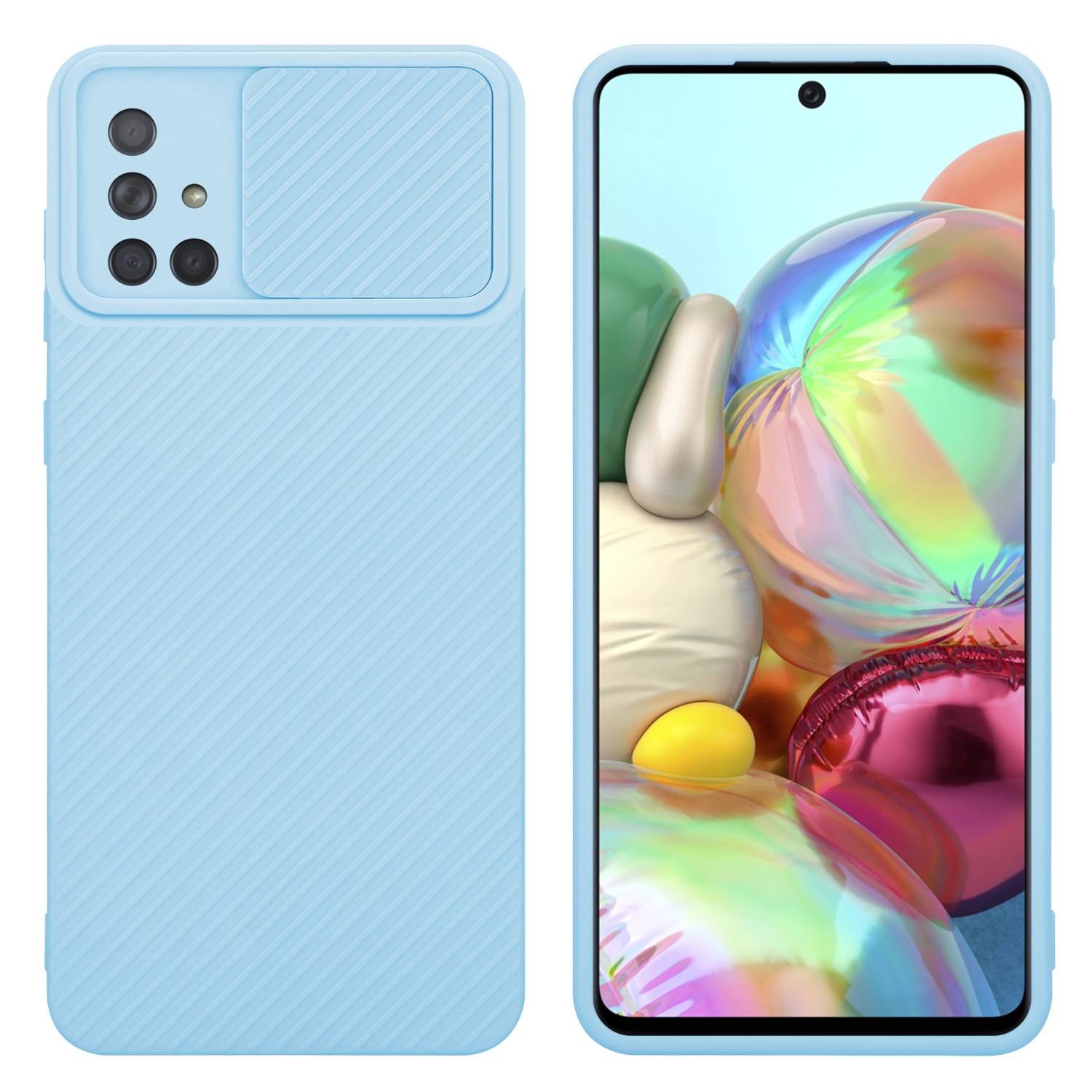 Cadorabo Hülle für Samsung Galaxy A71 4G Schutz Hülle in Blau Handyhülle TPU Etui Case Cover Kameraschutz