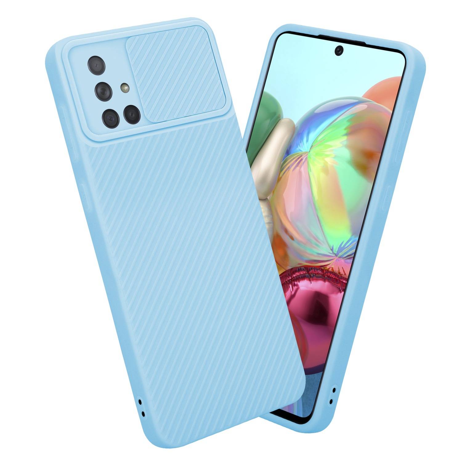 Cadorabo Hülle für Samsung Galaxy A71 4G Schutz Hülle in Blau Handyhülle TPU Etui Case Cover Kameraschutz